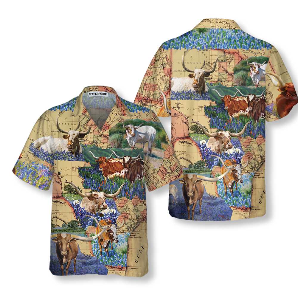 Texas Longhorn Hawaiian Shirt Unique Texas Shirt Gift For Texas Lovers Aloha Shirt For Men and Women