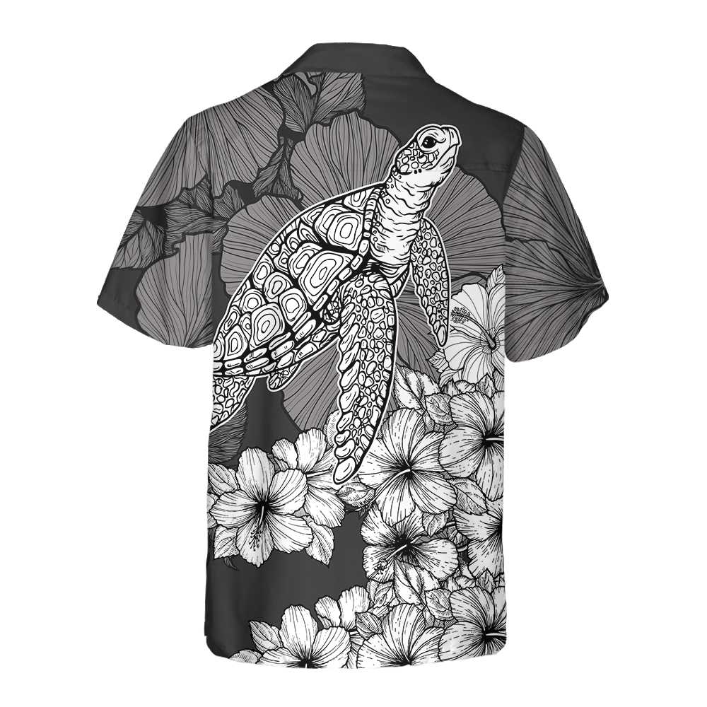 Hibiscus Turtle Hawaiian Shirt Floral Turtle Shirt  Women Unique Gift For Turtle Lover Aloha Shirt For Men and Women