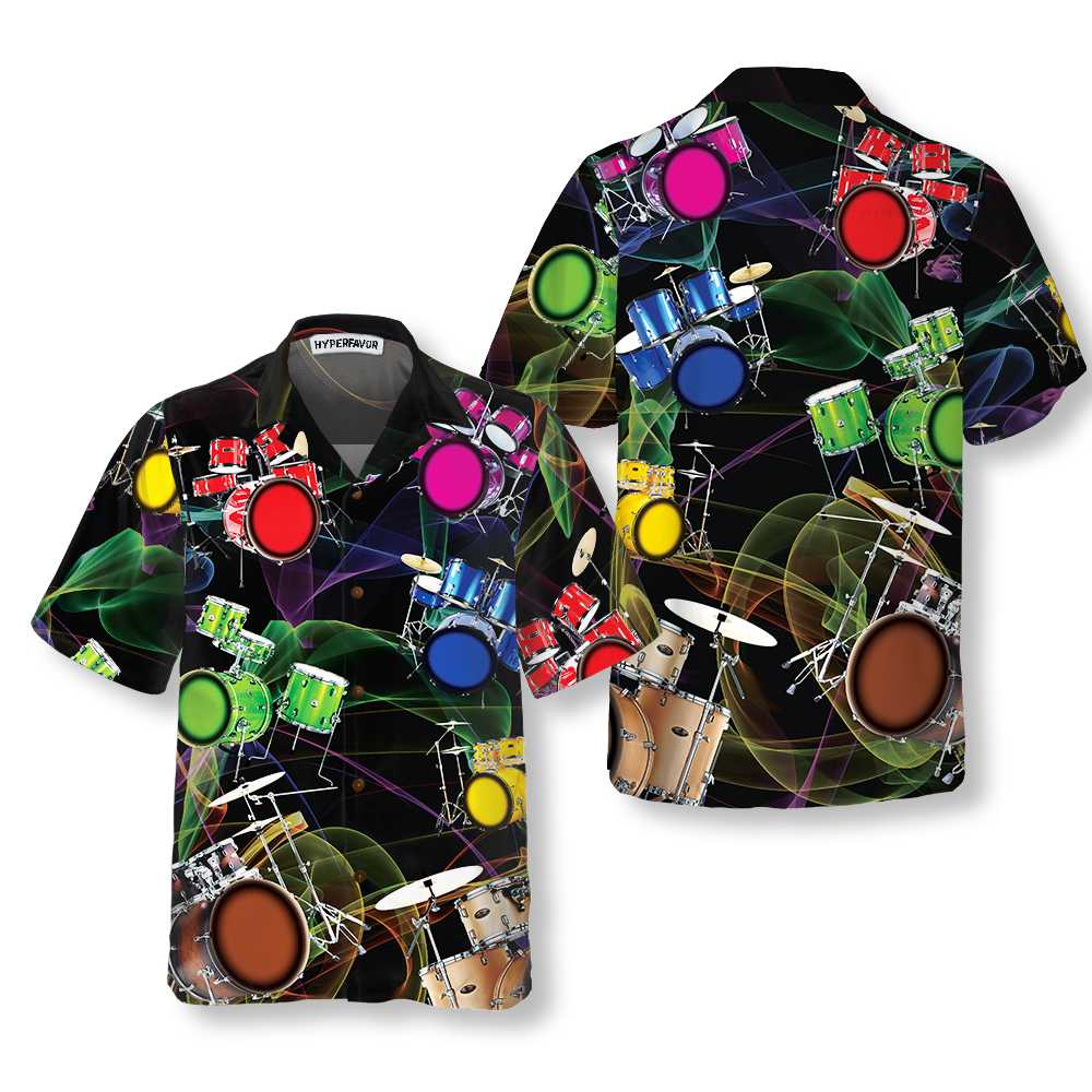 Tropical Drum Hawaiian Shirt Colorful Drum Shirt Unique Gift For Dummers Aloha Shirt For Men and Women