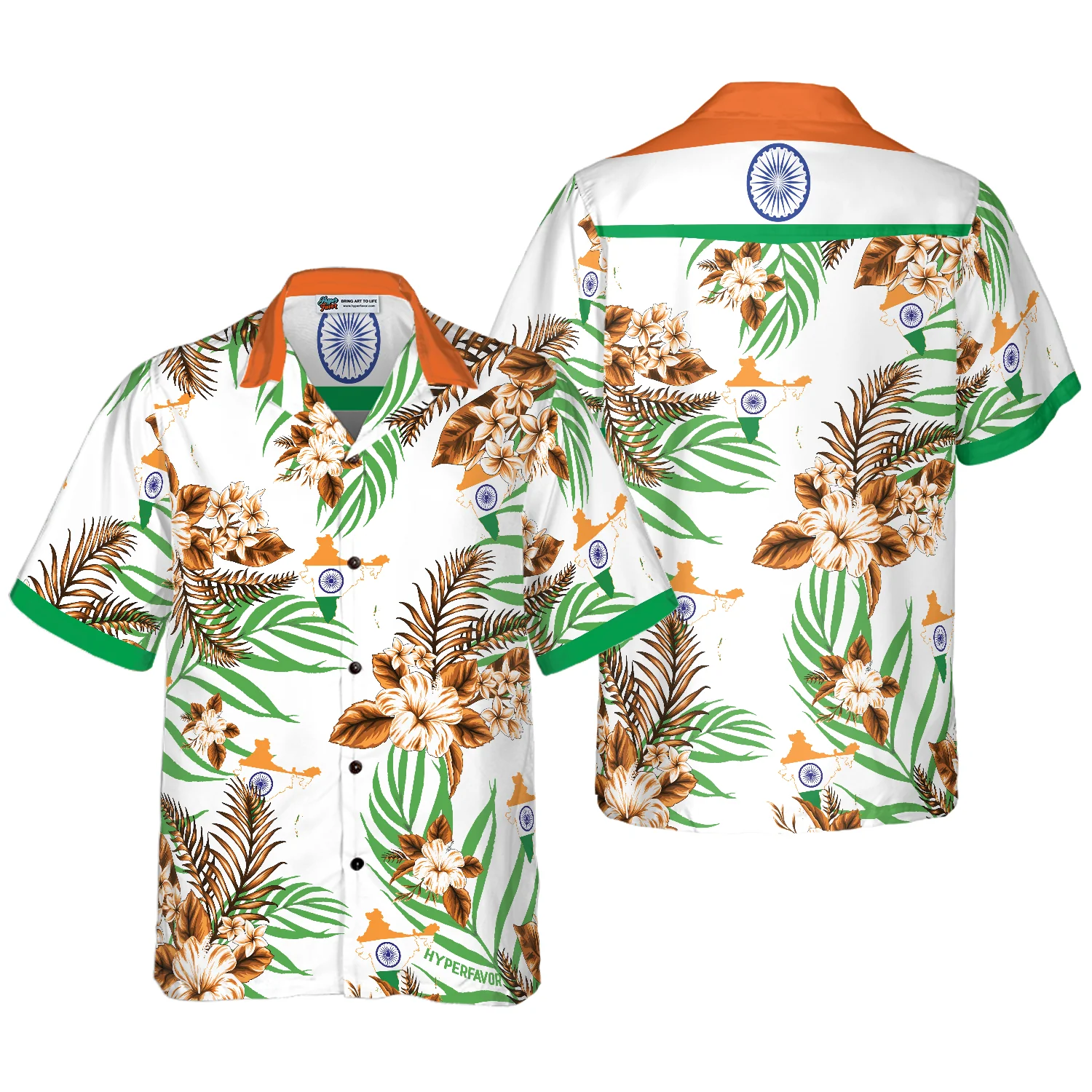 India Proud Hawaiian Shirt Aloha Shirt For Men and Women