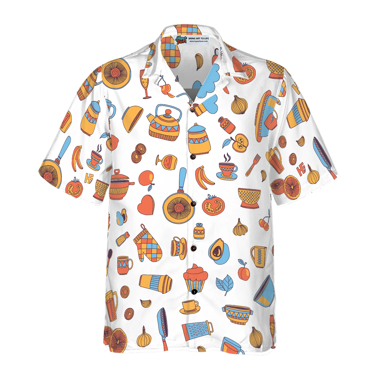 I Love Cooking Seamless Pattern Hawaiian Shirt Aloha Shirt For Men and Women