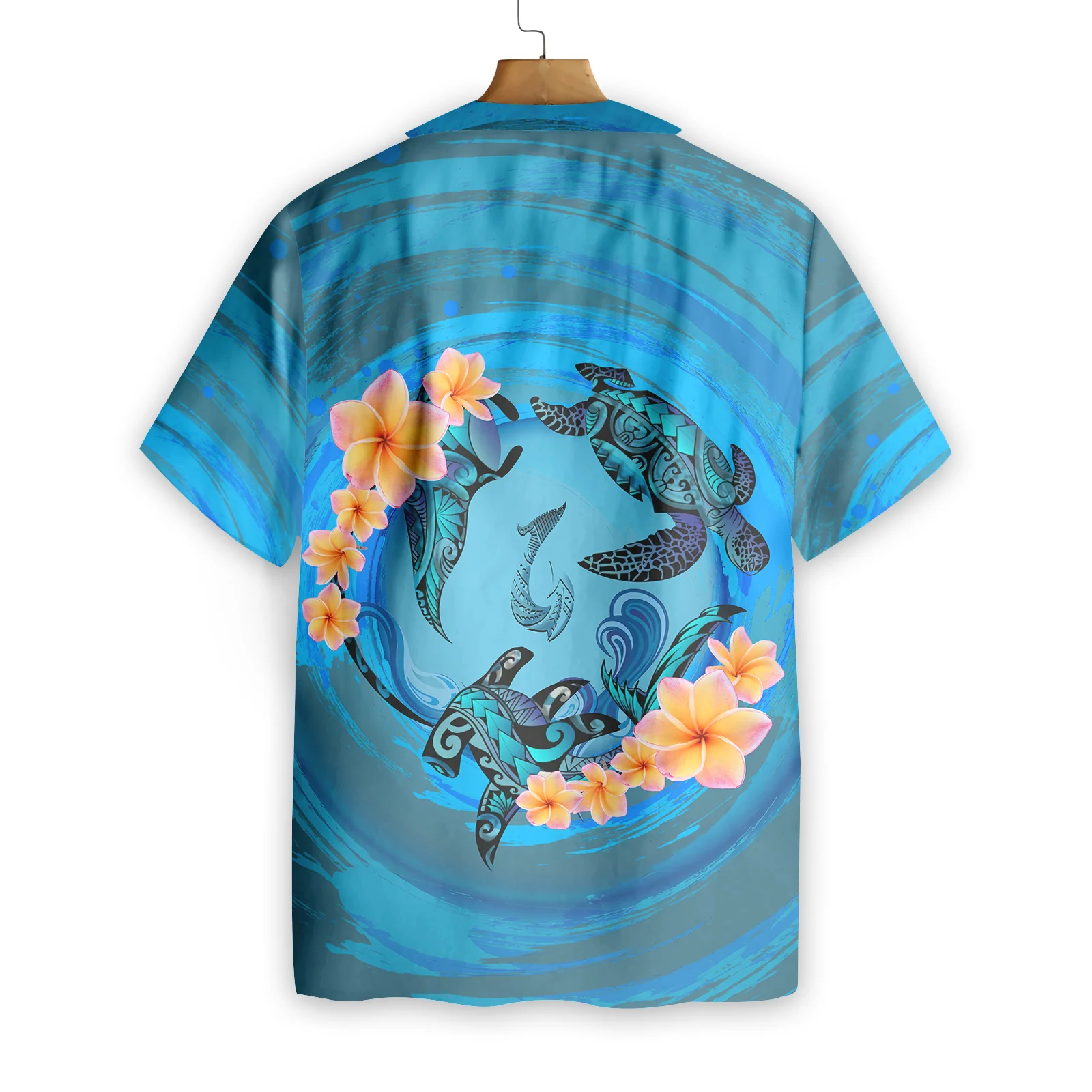 Marquesas Islands Blue Plumeria Animal Tattoo Hawaiian Shirt Aloha Shirt For Men and Women