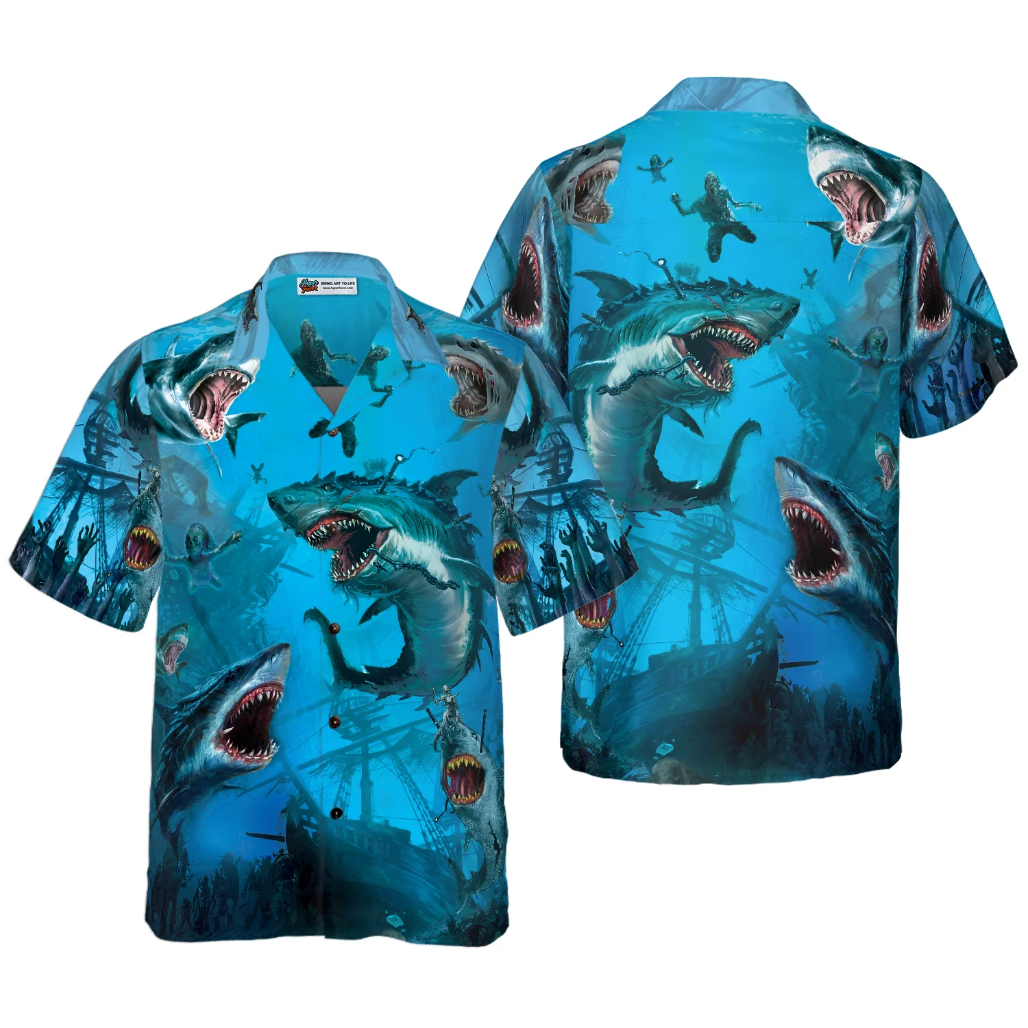 Shark Under The Sea Hawaiian Shirt Aloha Shirt For Men and Women