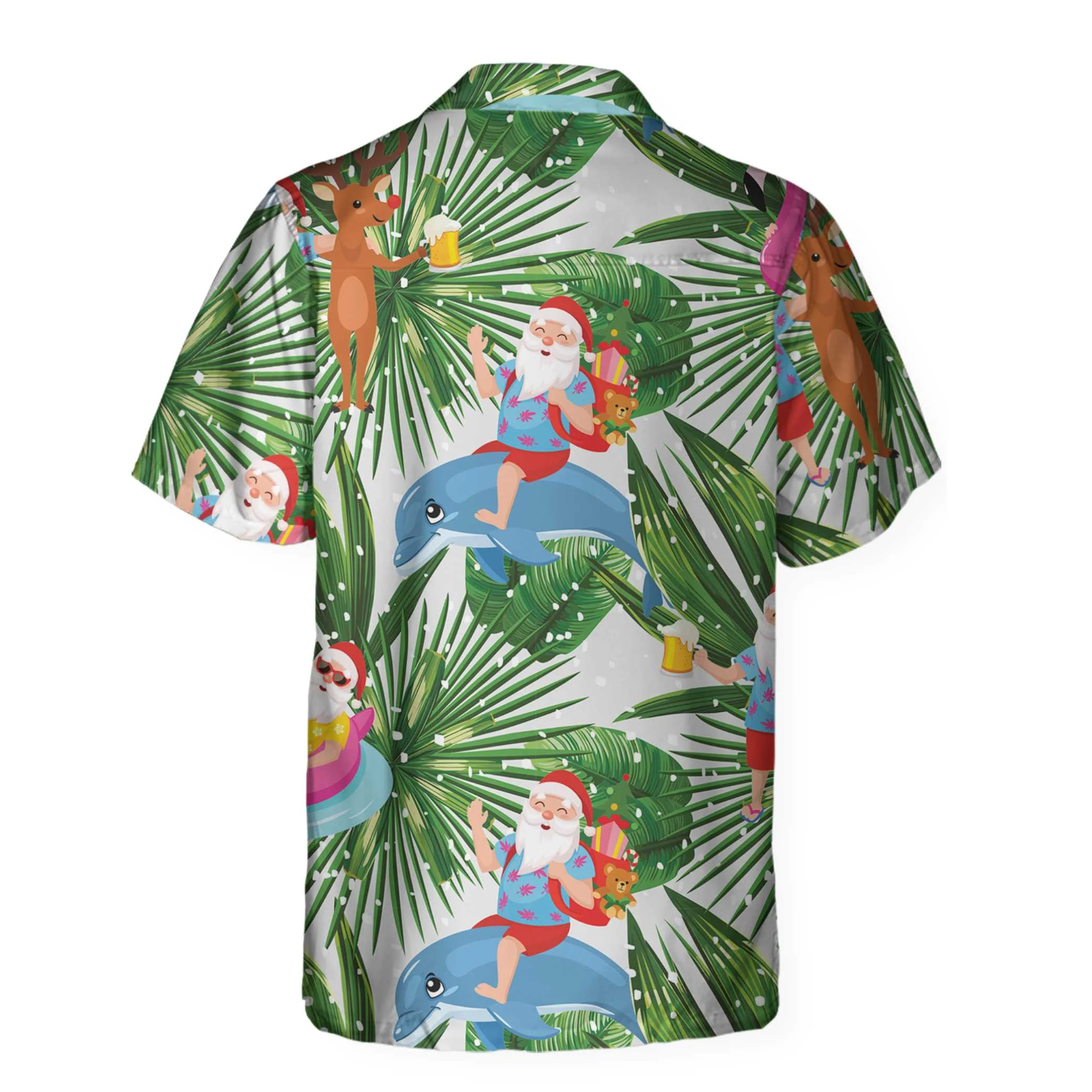 Funny Tropical Christmas Hawaiian Shirt Funny Santa Claus Shirt For Christmas Aloha Shirt For Men and Women