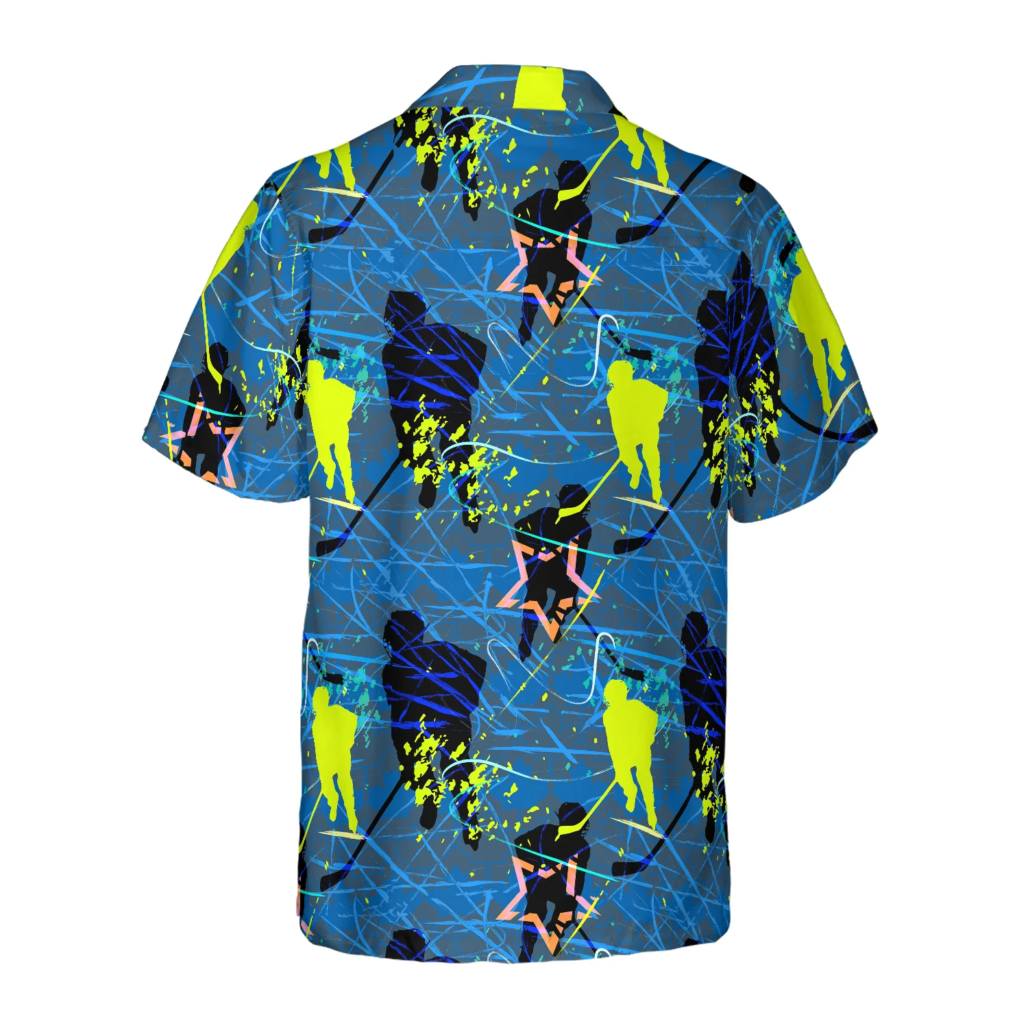 Seamless Hockey Pattern Hawaiian Shirt Aloha Shirt For Men and Women