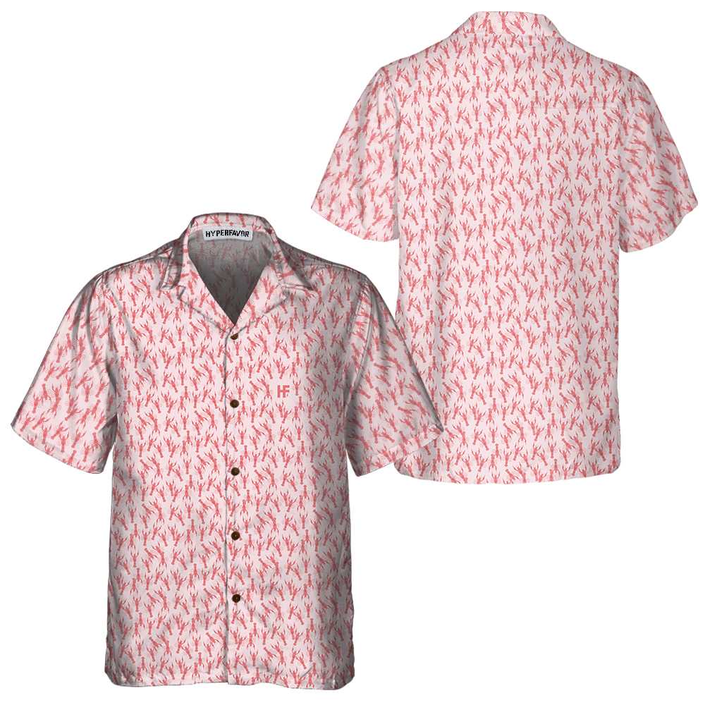 Pink Lobster Hawaiian Shirt Unique Lobster Shirt Lobster Print Shirt For Adults Aloha Shirt For Men and Women