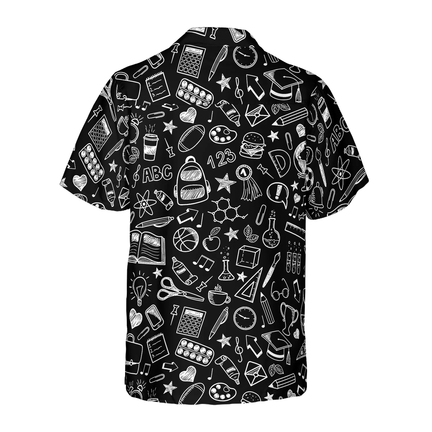 Doodle School Chalkboard Hawaiian Shirt Aloha Shirt For Men and Women