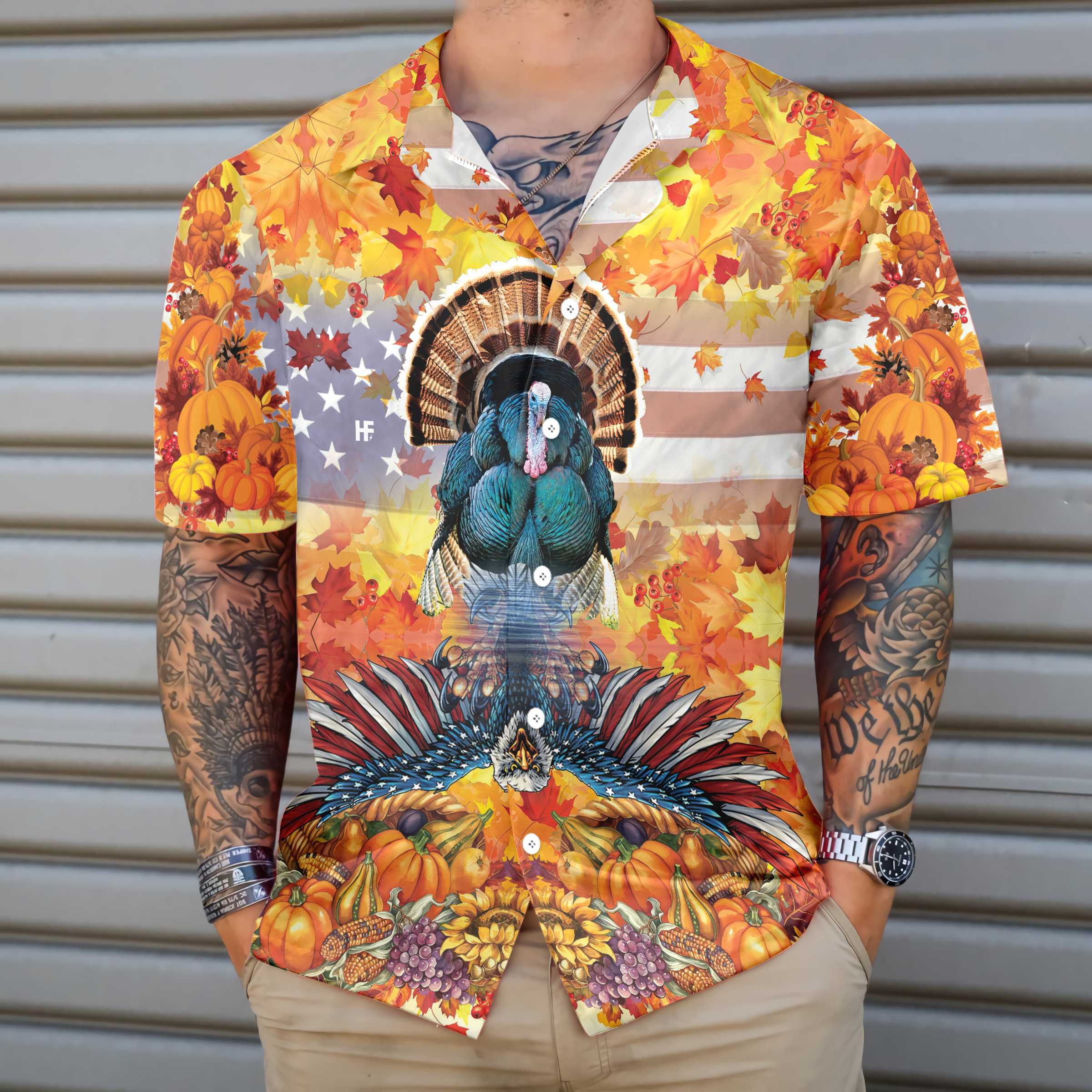 American Turkey Thanksgiving Hawaiian Shirt Unique Gift For Thanksgiving Day Aloha Shirt For Men and Women