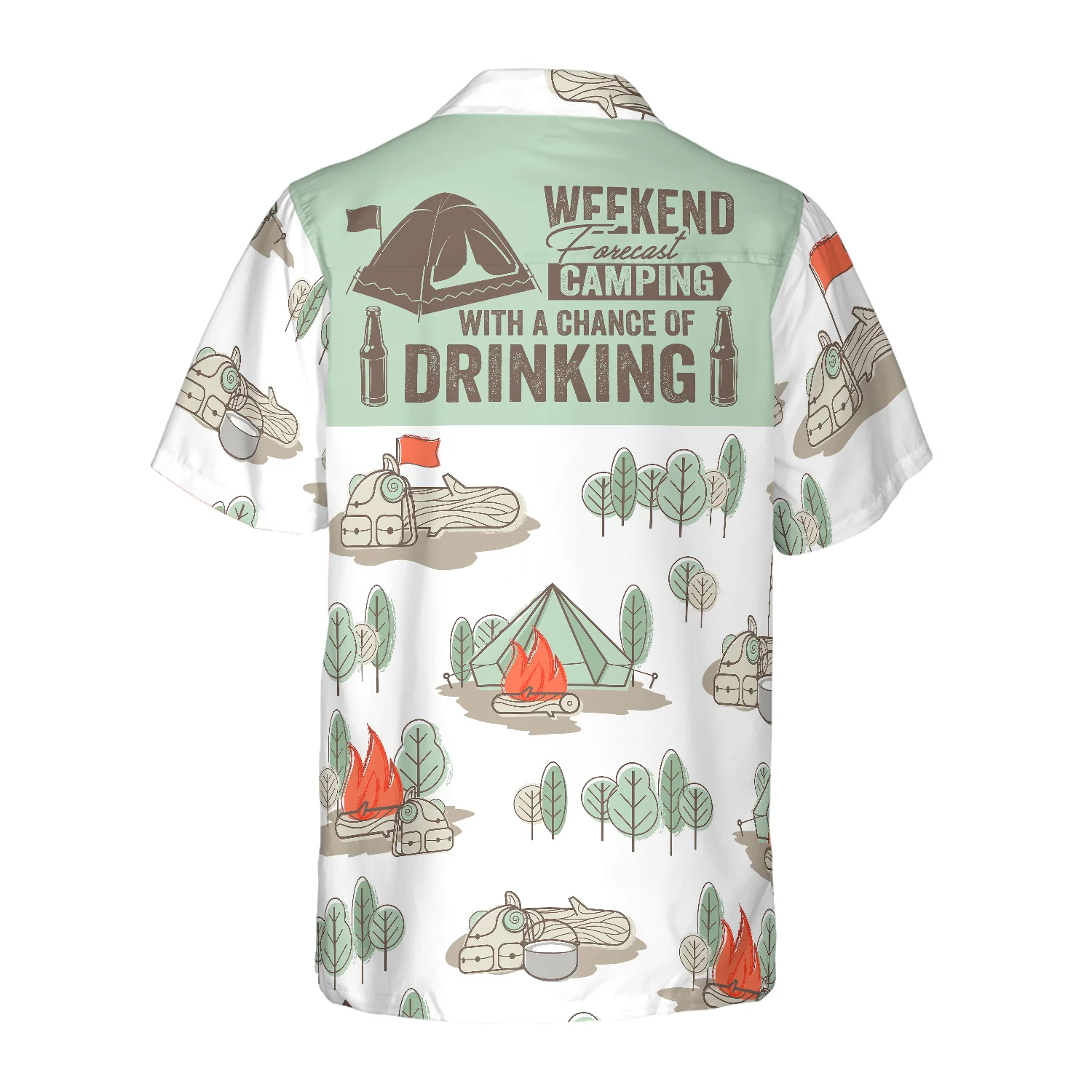 Weekend Forecast Camping With A Chance Of Drinking Hawaiian Shirt Aloha Shirt For Men and Women