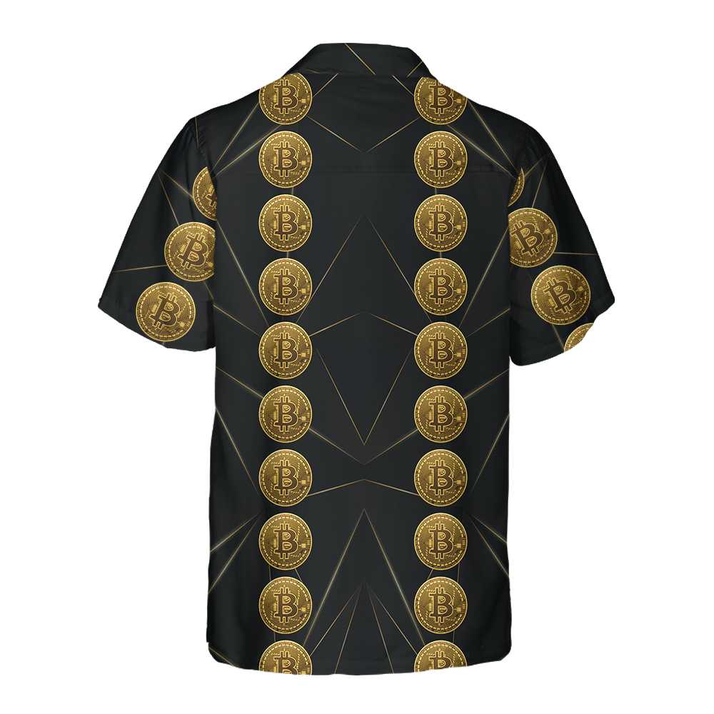 Luxury Golden Bitcoin Hawaiian Shirt Unique Bitcoin Shirt  Women Aloha Shirt For Men and Women