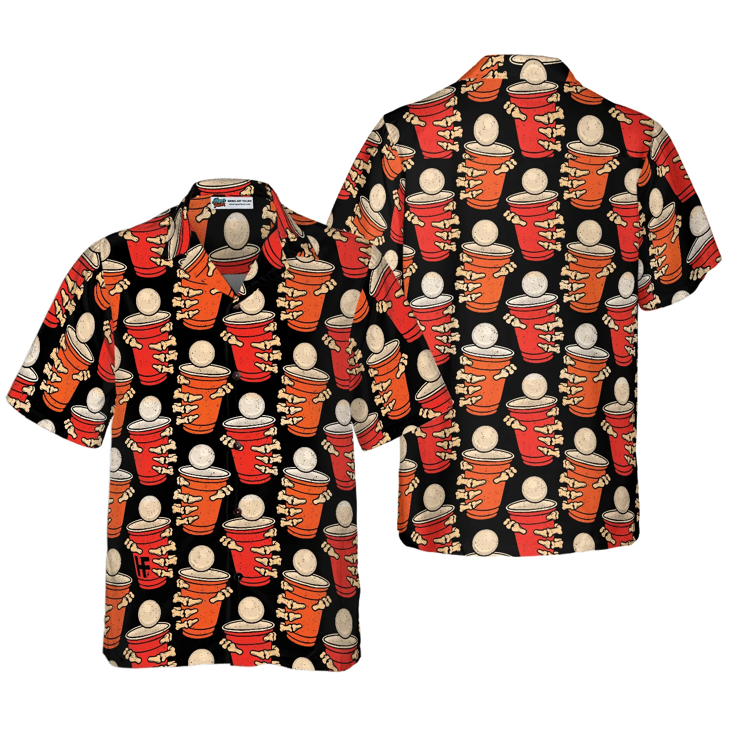 Beer Pong Halloween Party Hawaiian Shirt Aloha Shirt For Men and Women