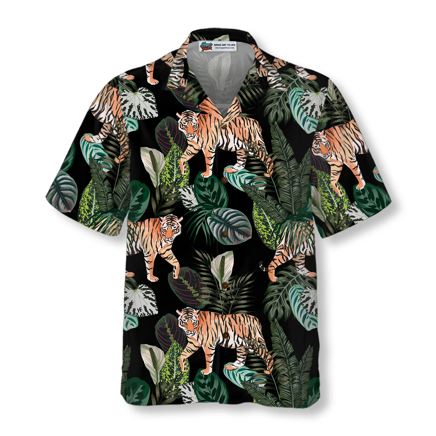 Dark Jungle Exotic Tiger Shirt Hawaiian Shirt Aloha Shirt For Men and Women