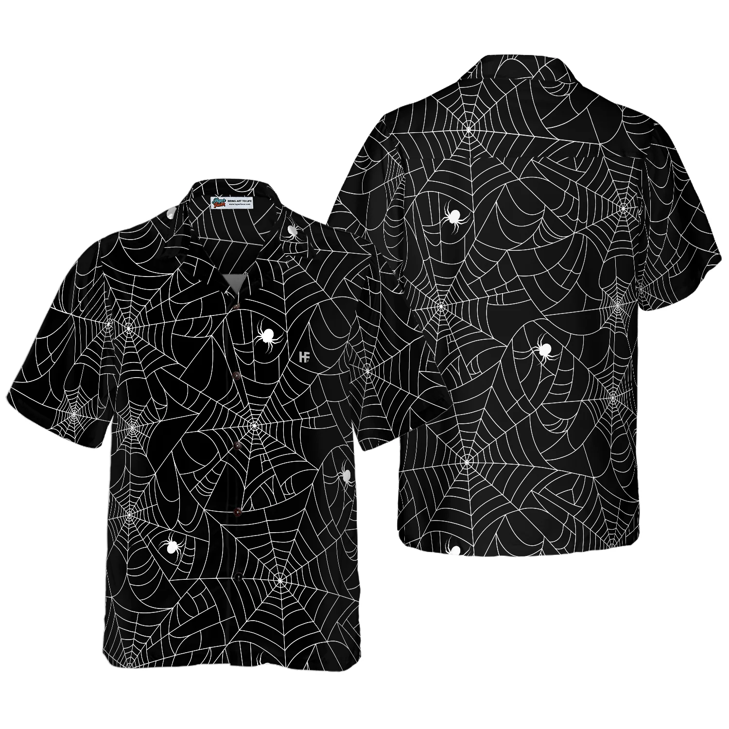 Halloween Spider Web Hawaiian Shirt Aloha Shirt For Men and Women