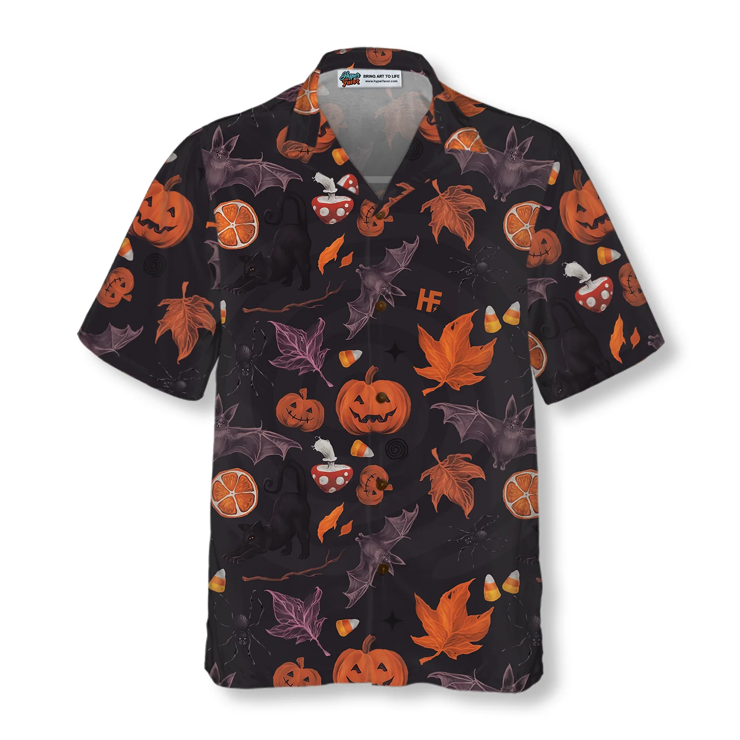 Halloween Spooky Art Hawaiian Shirt Aloha Shirt For Men and Women