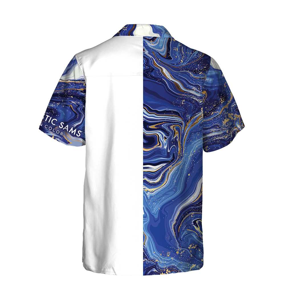 Caloosa Steel Blue Marble Hawaiian Shirt Aloha Shirt For Men and Women