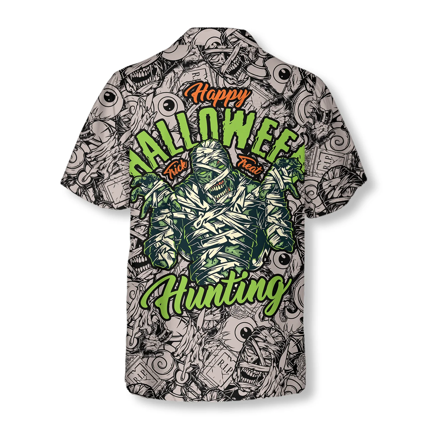 Halloween Vintage Scary Mummy Hawaiian Shirt Aloha Shirt For Men and Women