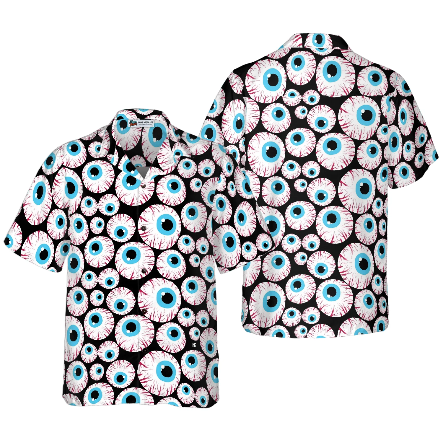 Halloween Creepy Eyeballs Hawaiian Shirt Aloha Shirt For Men and Women