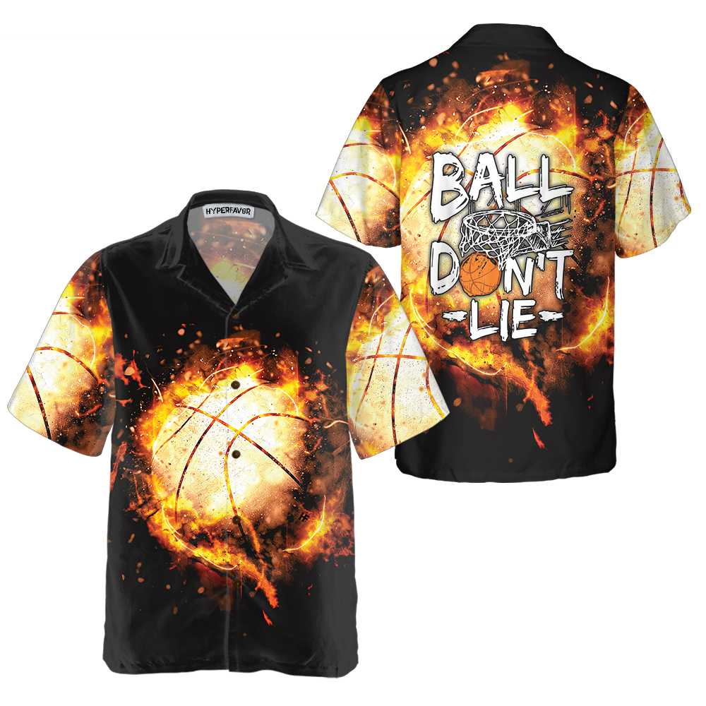 Baseball Ball Dont Lie Hawaiian Shirt Red Flame Baseball Shirt For Baseball Players Best Baseball Gift Shirt Aloha Shirt For Men and Women