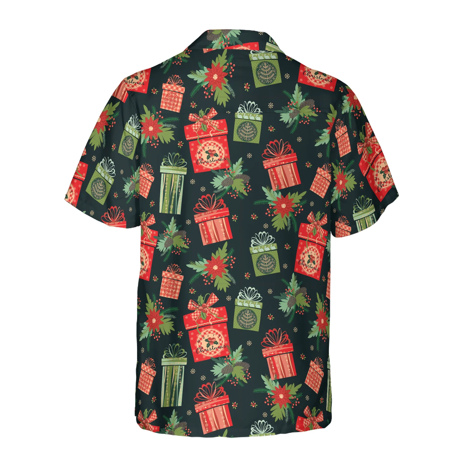 Hyperfavor Christmas Hawaiian Shirts Chritmas Gift Pattern Shirt Short Sleeve Christmas Shirt Idea Gift Aloha Shirt For Men and Women