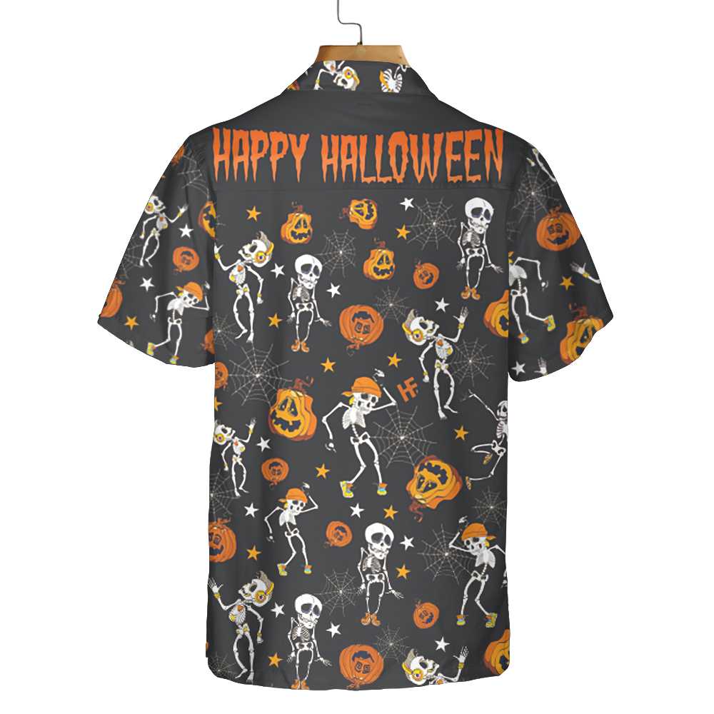 Dancing Skeletons Happy Halloween Hawaiian Shirt Funny Halloween Shirt Best Gift For Halloween Aloha Shirt For Men and Women