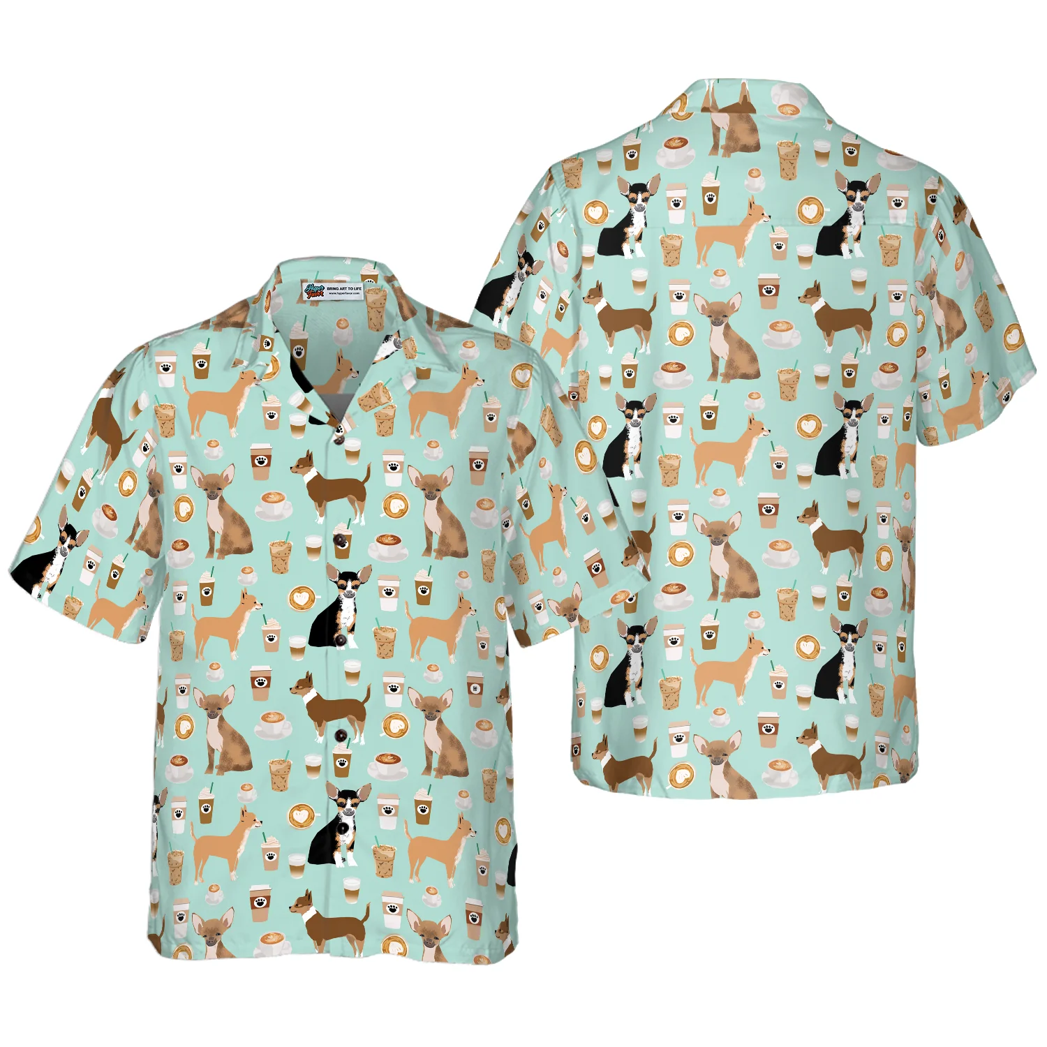 Coffee And Chihuahua Shirt Hawaiian Shirt Aloha Shirt For Men and Women