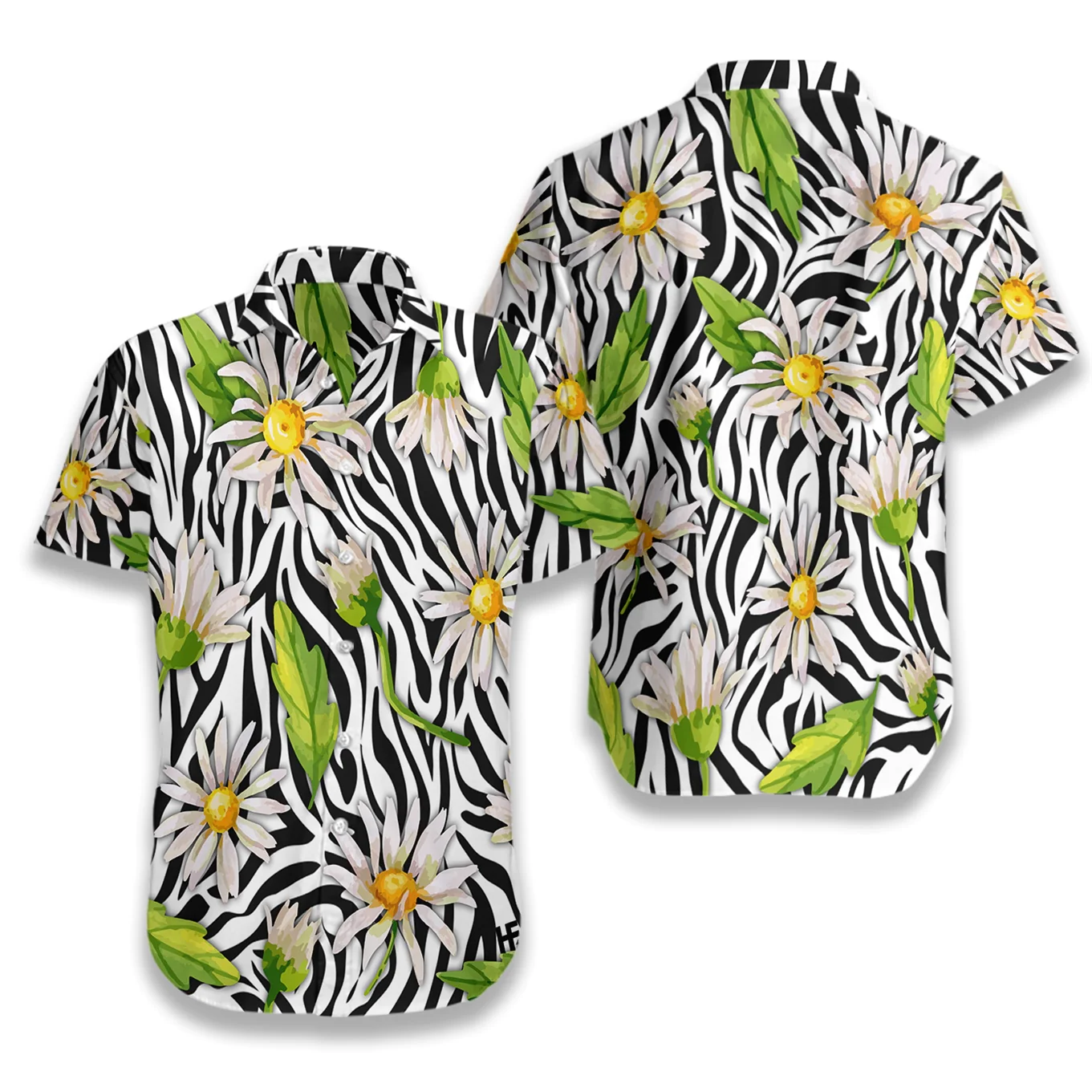 Daisy Zebra Watercolor Painting Art Hawaiian Shirt Aloha Shirt For Men and Women