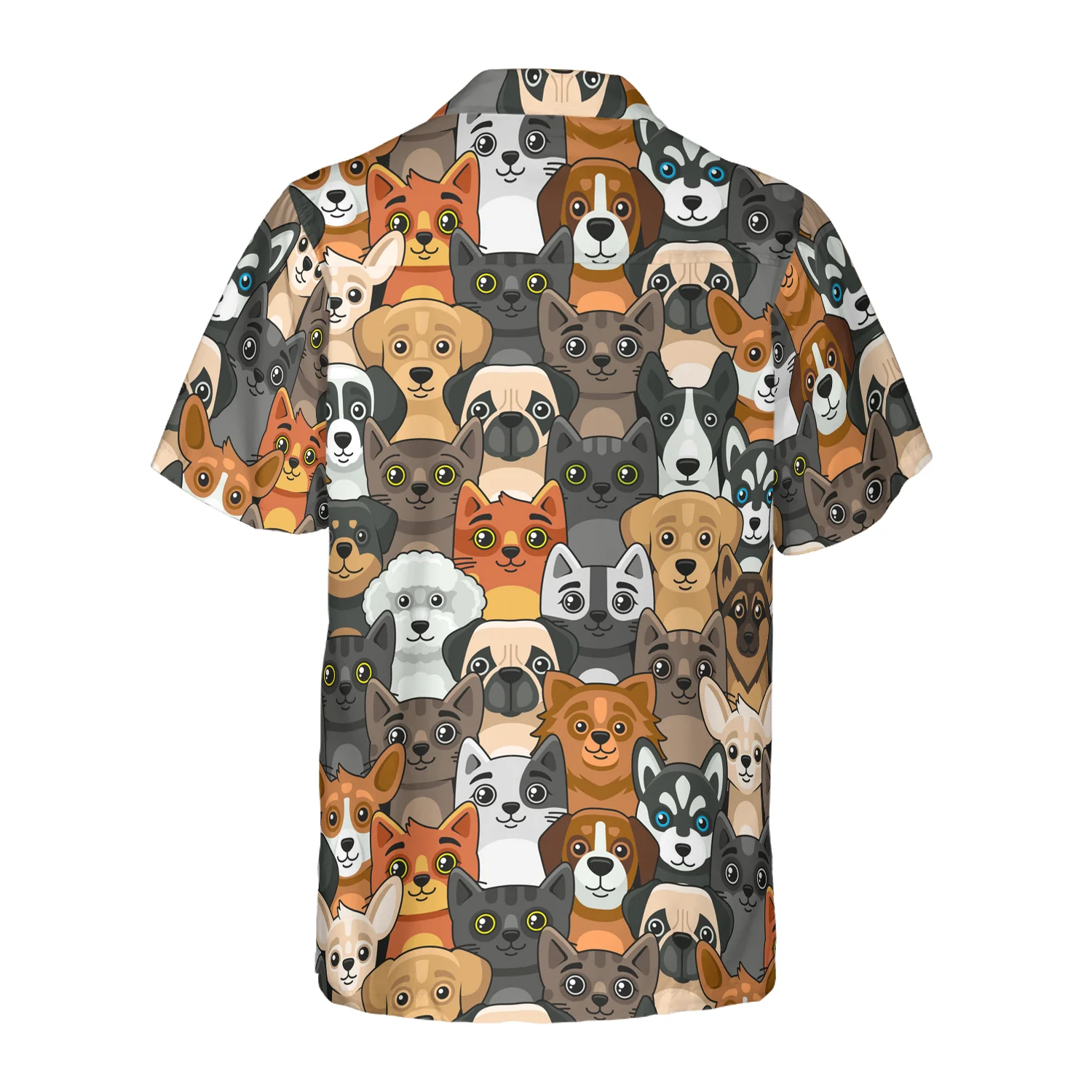 Cats And Dogs Seamless Pattern Hawaiian Shirt Aloha Shirt For Men and Women