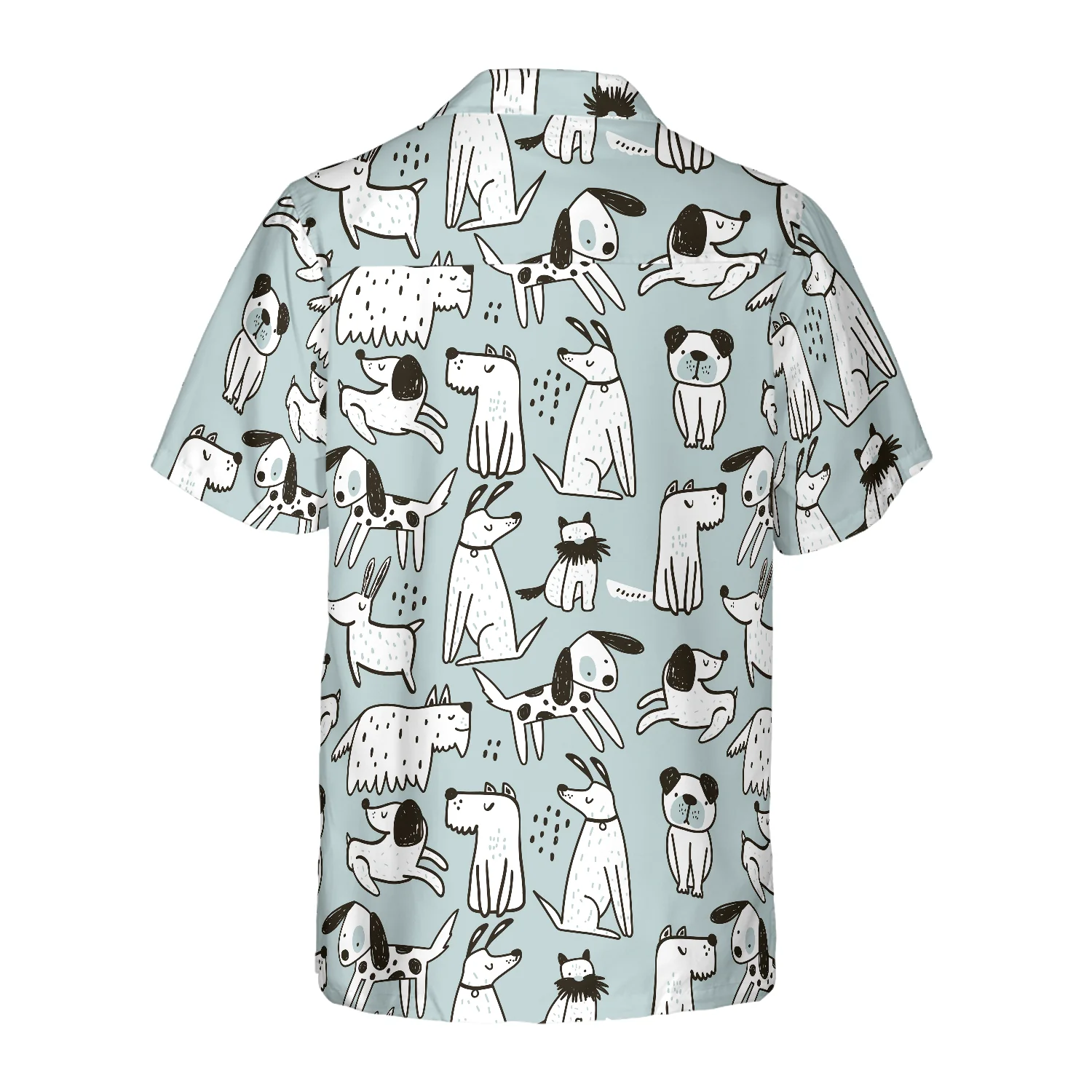 Seamless Pattern With Cute Dogs Hawaiian Shirt Aloha Shirt For Men and Women