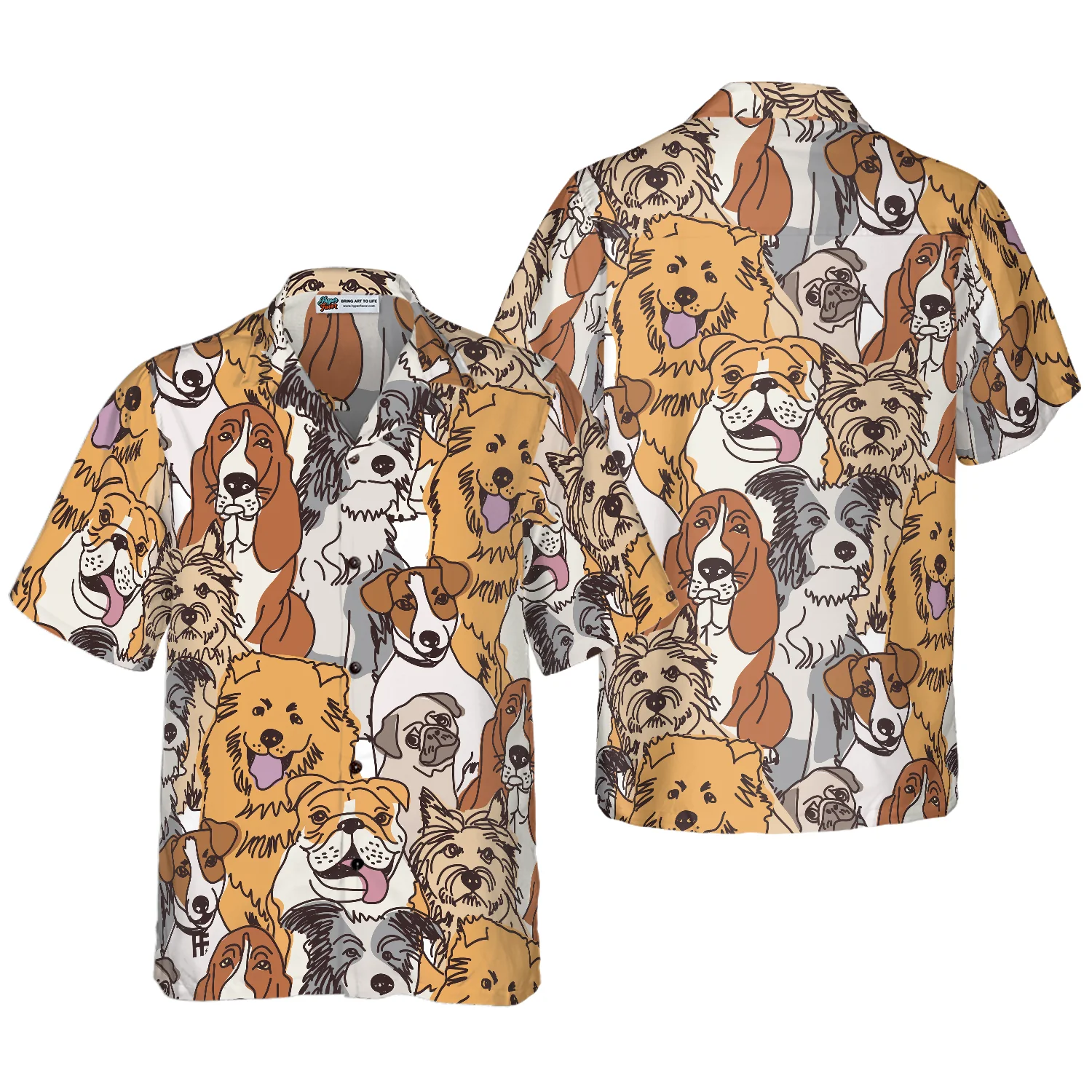 Group Dogs Seamless Pattern Hawaiian Shirt Aloha Shirt For Men and Women