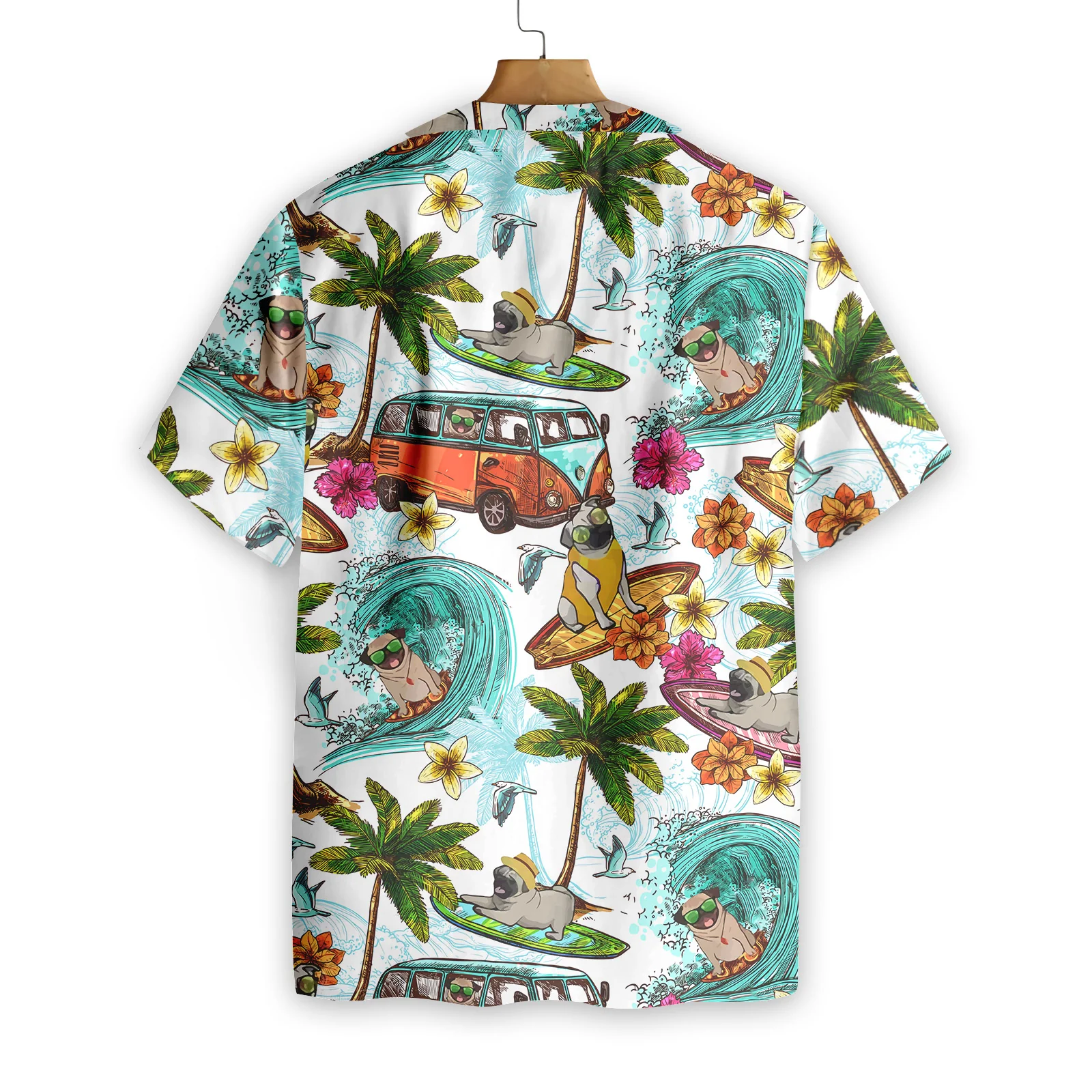 Beach pugs Hawaiian Shirt Aloha Shirt For Men and Women