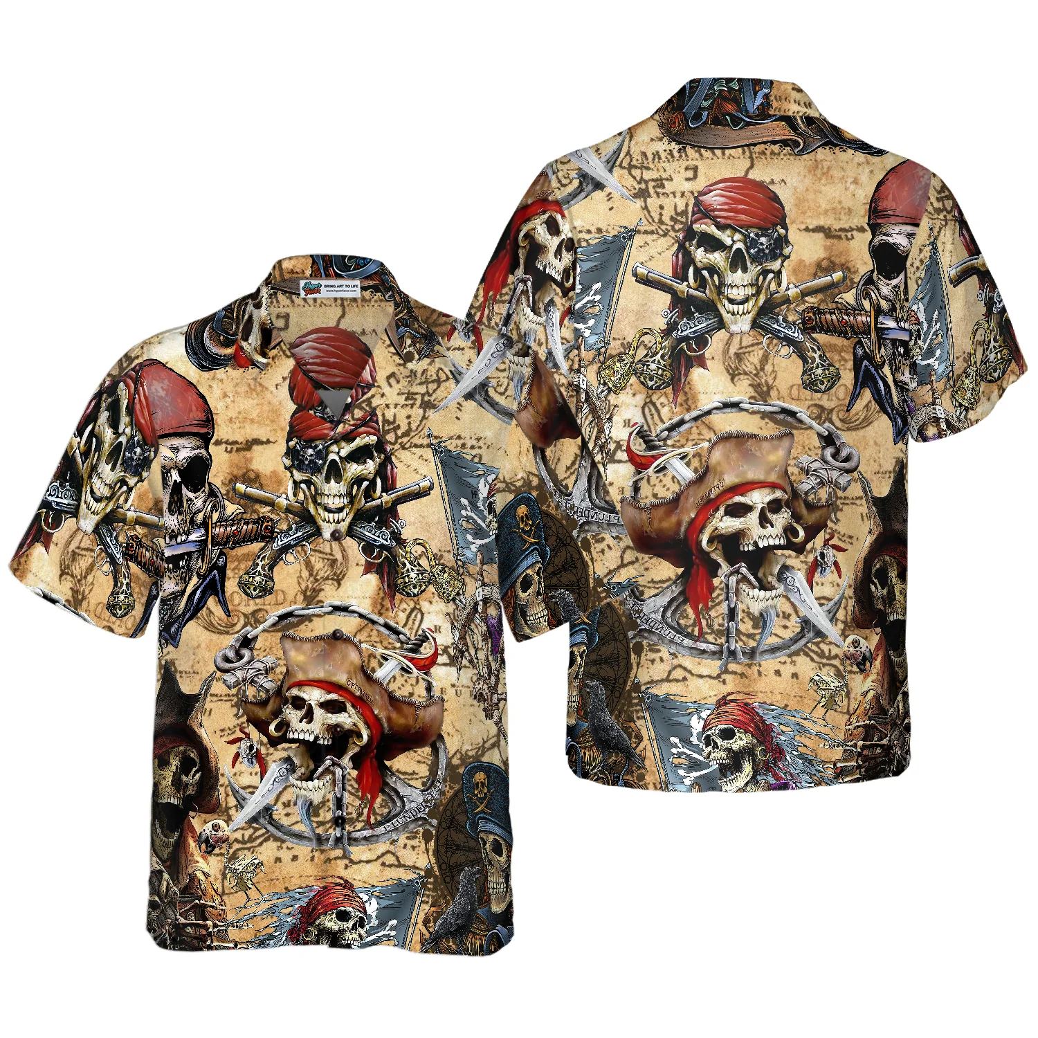 Treasures World Map For Pirate Hawaiian Shirt Aloha Shirt For Men and Women