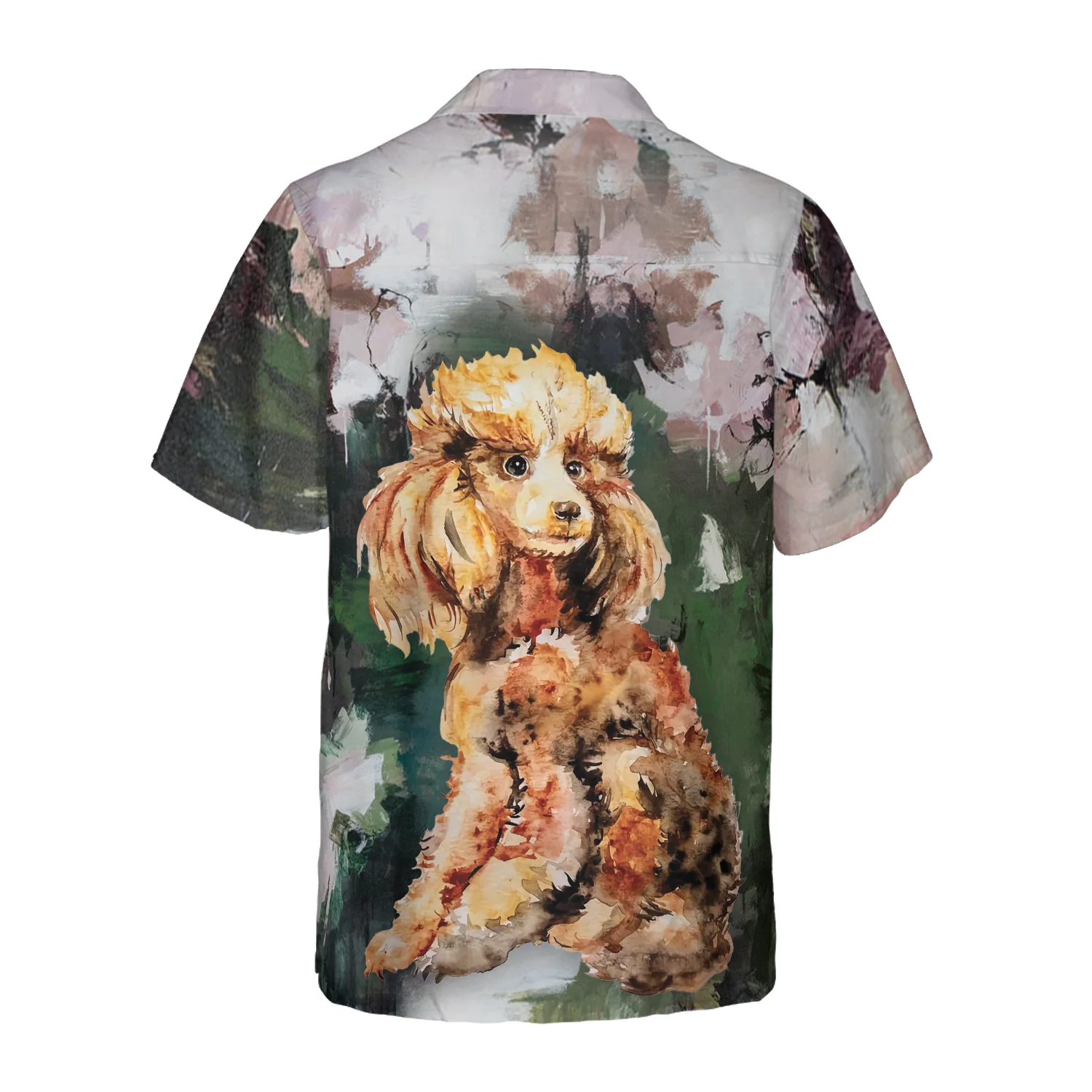 Poodle Portrait For Poodle Lovers Hawaiian Shirt Dog And Landscape Waterbrush Art Painting Aloha Shirt For Men and Women