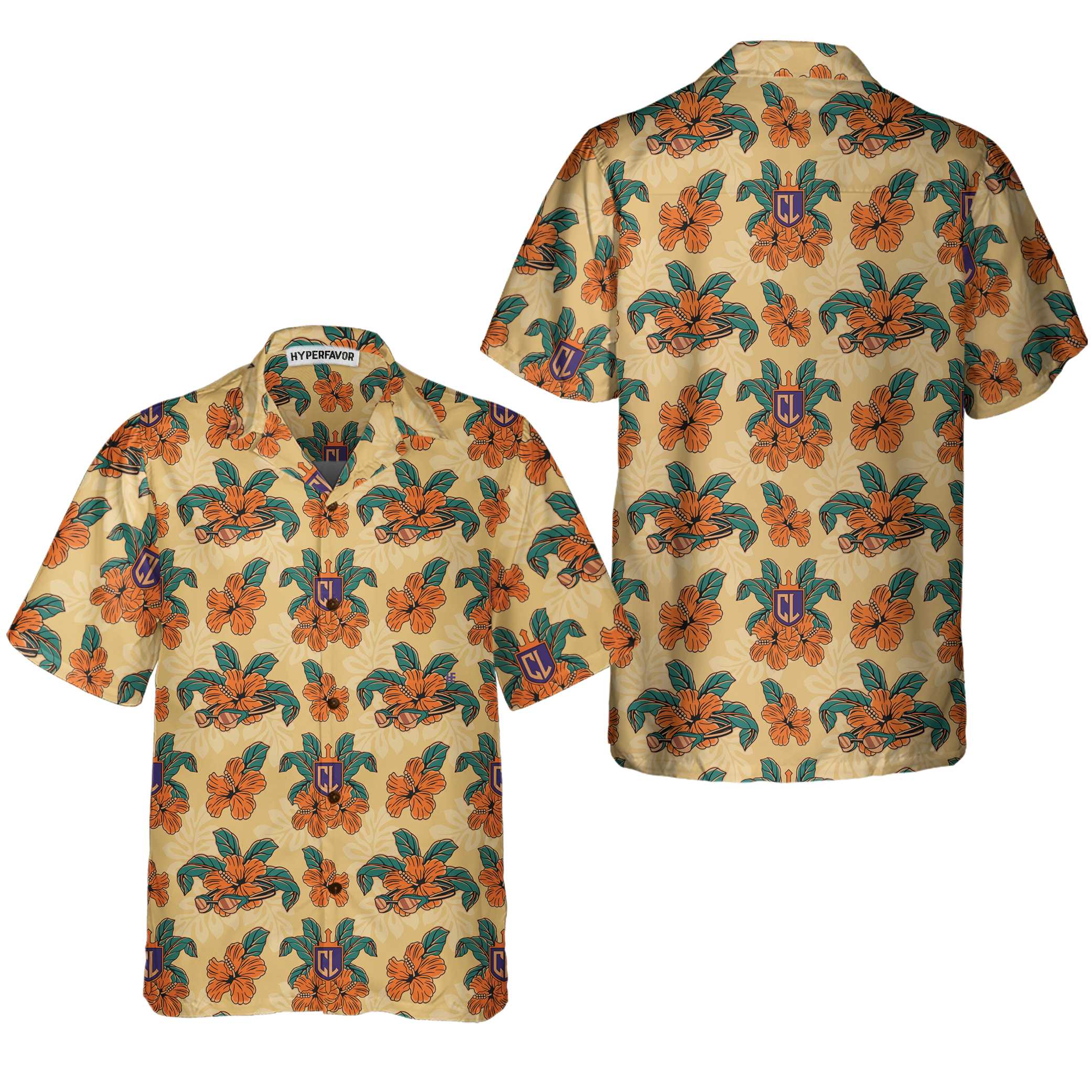 CL Tropical Floral Hawaiian Shirt Aloha Shirt For Men and Women