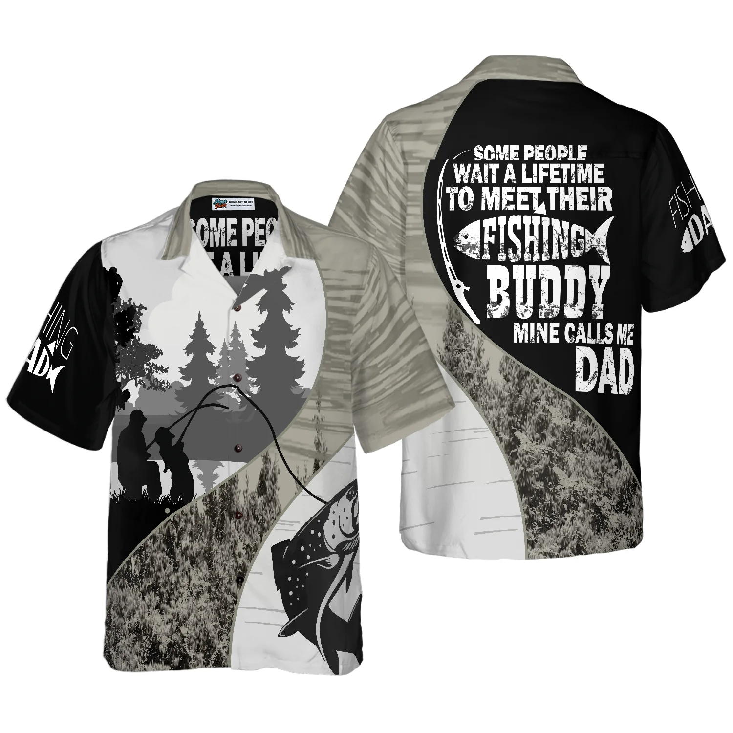 Dad My Fishing Buddy Hawaiian Shirt Aloha Shirt For Men and Women