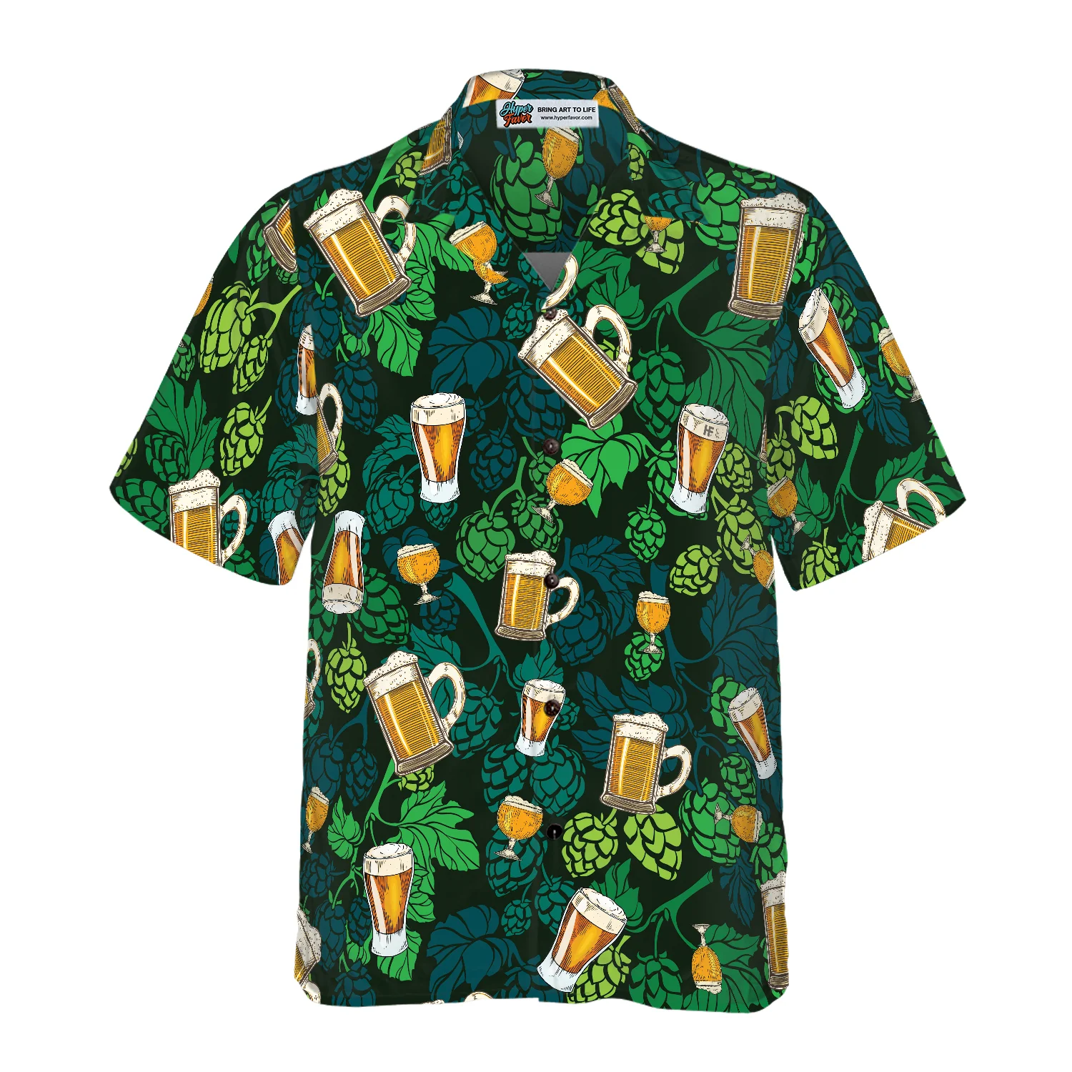 Hop Cones Beer Glass Hawaiian Shirt Aloha Shirt For Men and Women