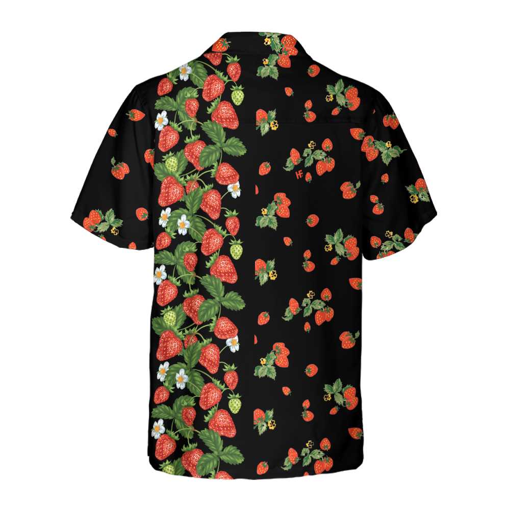 Strawberries Line Hawaiian Shirt Strawberry Shirt  Women Strawberry Print Shirt Aloha Shirt For Men and Women