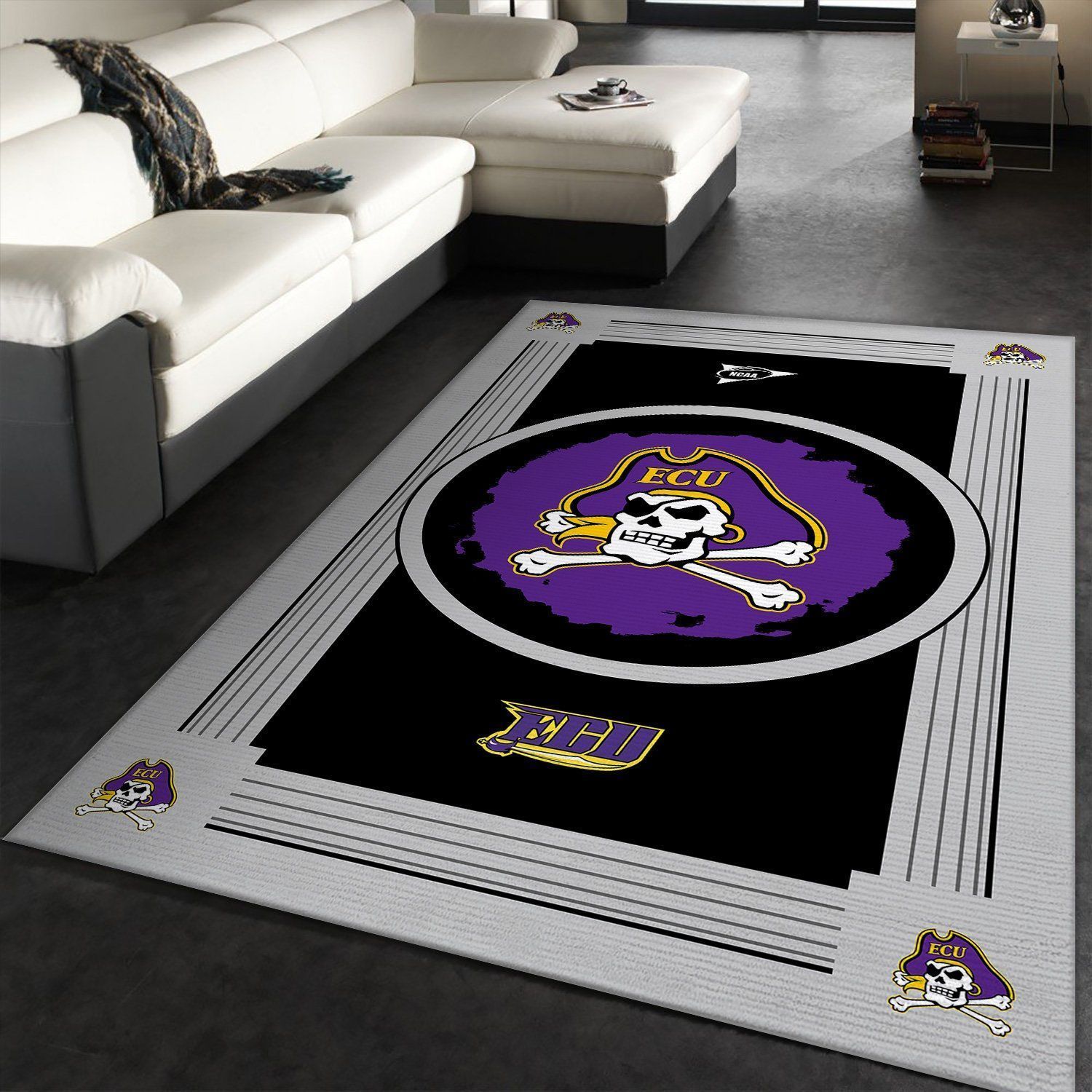 East Carolina Pirates NCAA Team Logo Area Rugs Living Room Carpet Floor Decor The US Decor - Indoor Outdoor Rugs