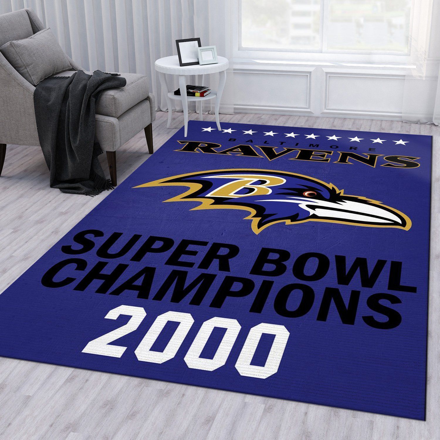 Baltimore Ravens 2000 Nfl Area Rug Bedroom Rug Home US Decor - Indoor Outdoor Rugs