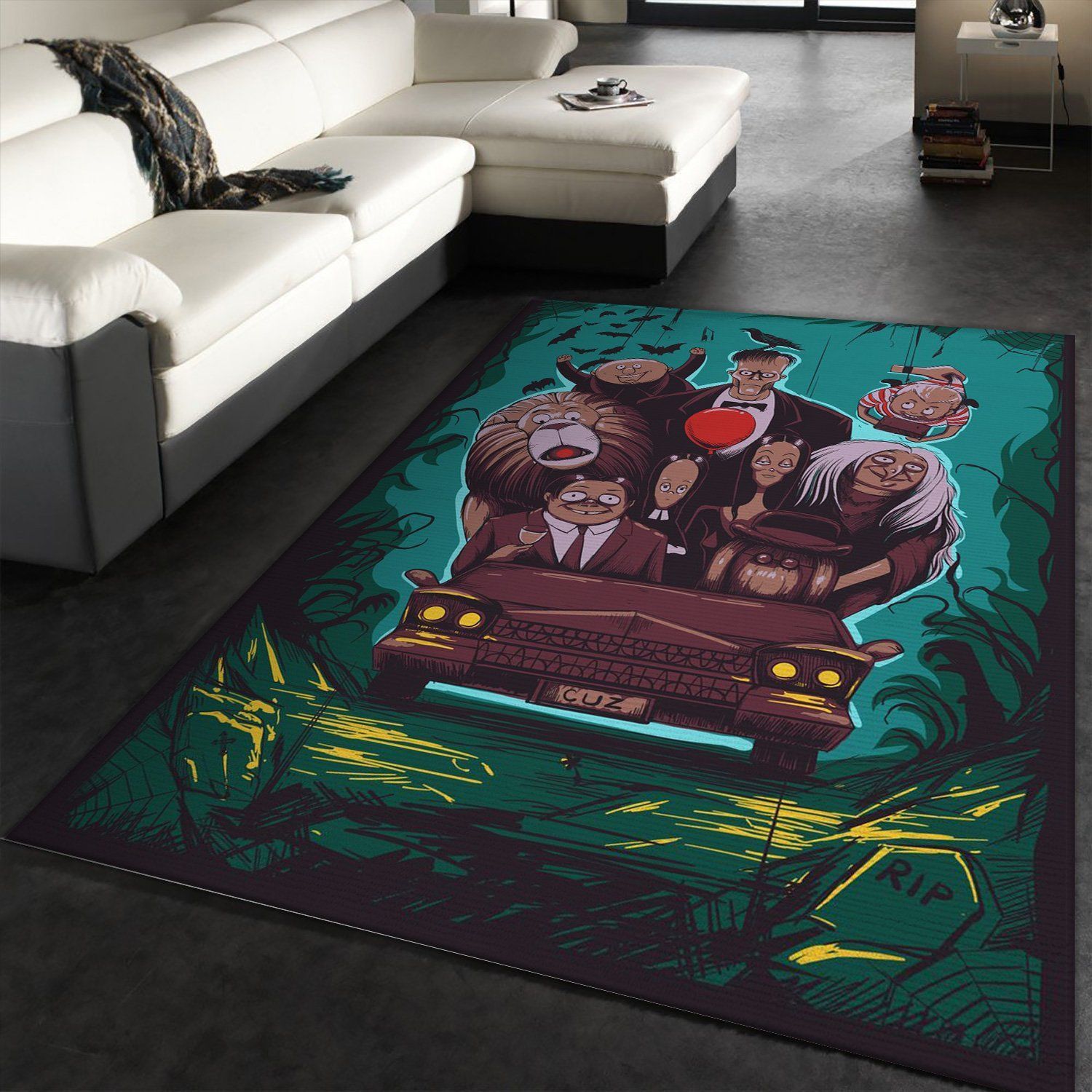 Addams Family Movie Area Rug Living room and bedroom Rug Family Gift US Decor - Indoor Outdoor Rugs