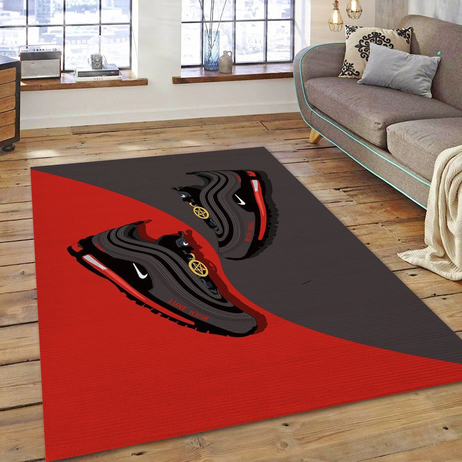 Hallucation Sneakers Fashion Logo Area Rug, Bedroom Rug - US Decor - Indoor Outdoor Rugs