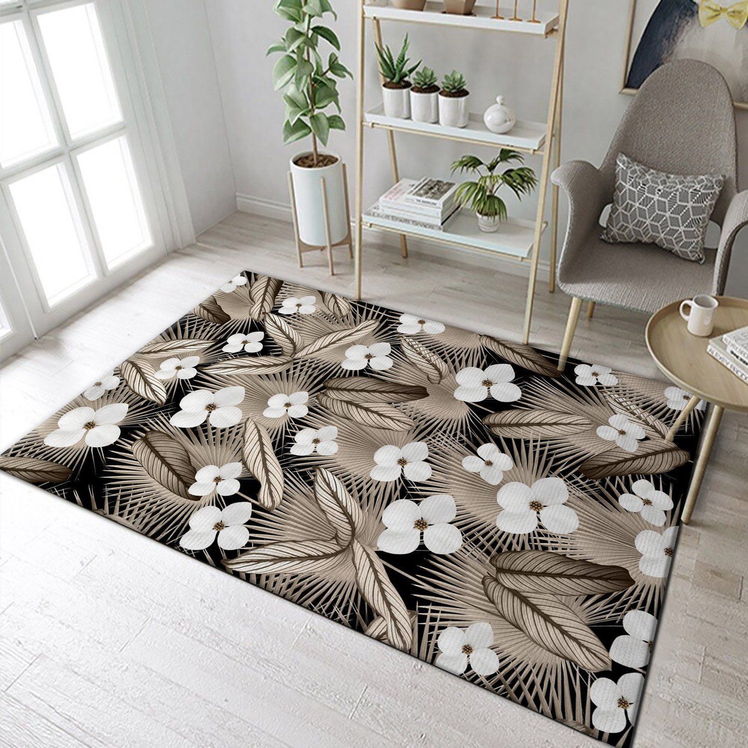 Calathea Palm Floral 3 Area Rug, Living room and bedroom Rug, Home US Decor - Indoor Outdoor Rugs