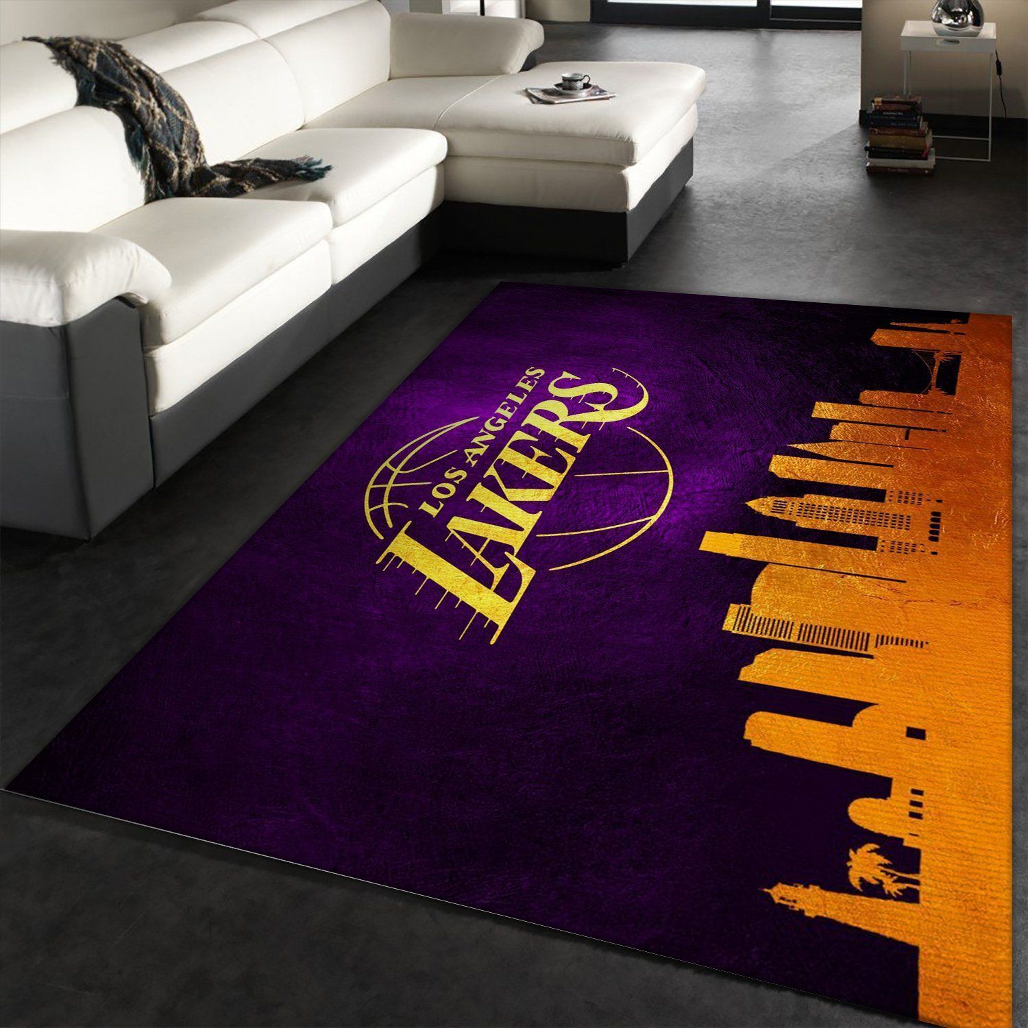 Los Angeles Lakers Skyline Area Rug For Christmas, Kitchen Rug, US Gift Decor - Indoor Outdoor Rugs