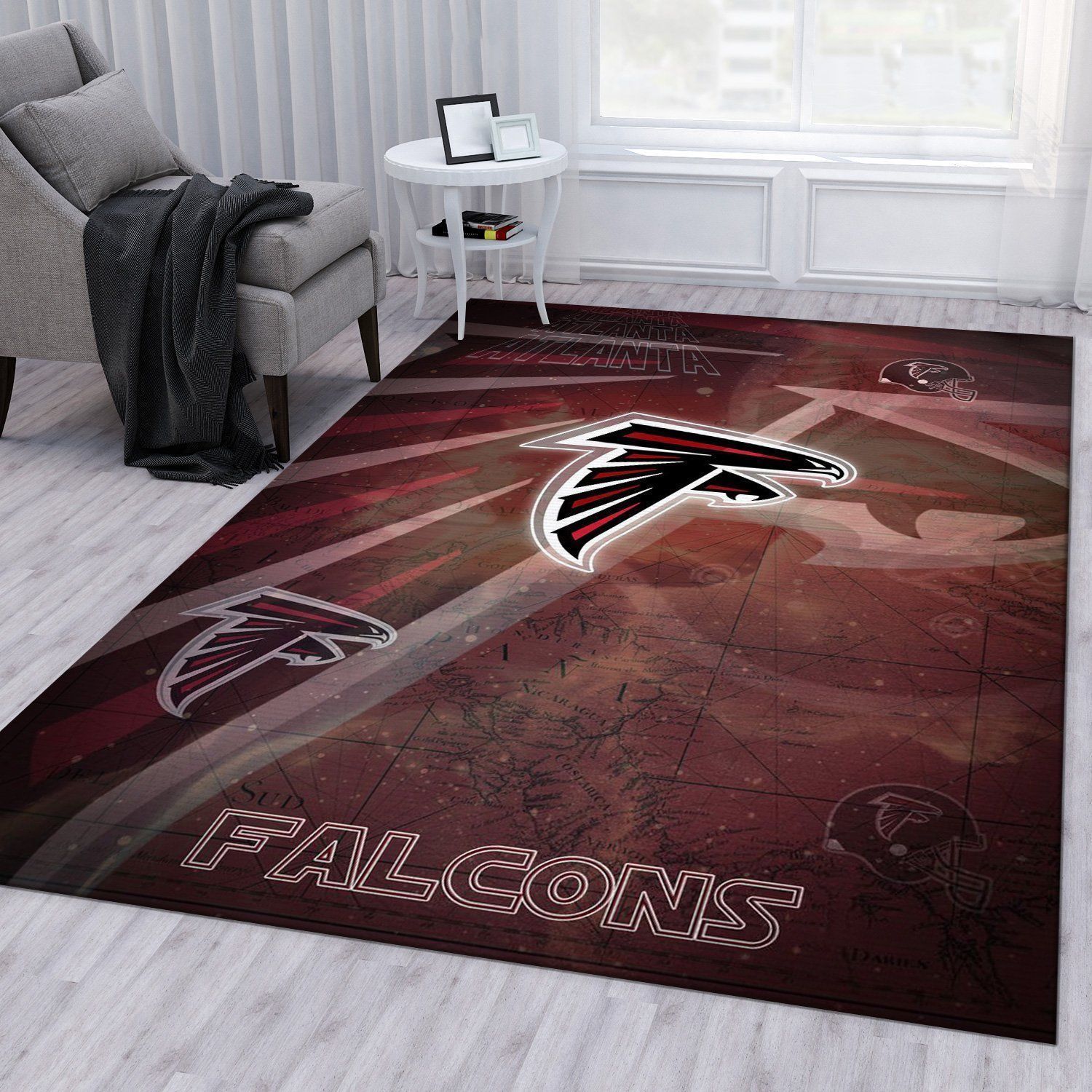 Atlanta Falcons Nfl Area Rug Living Room Rug Home US Decor - Indoor Outdoor Rugs