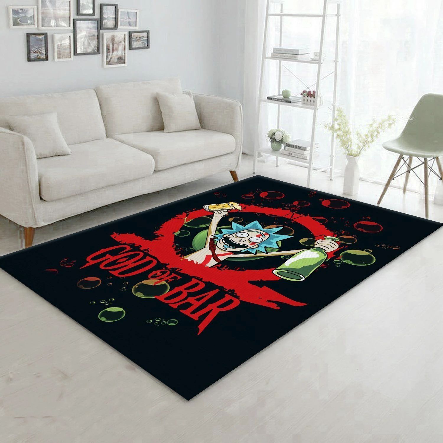 Rick And Mort God Of War Noel Gift Rug Living Room Rug Home Decor Floor Decor - Indoor Outdoor Rugs