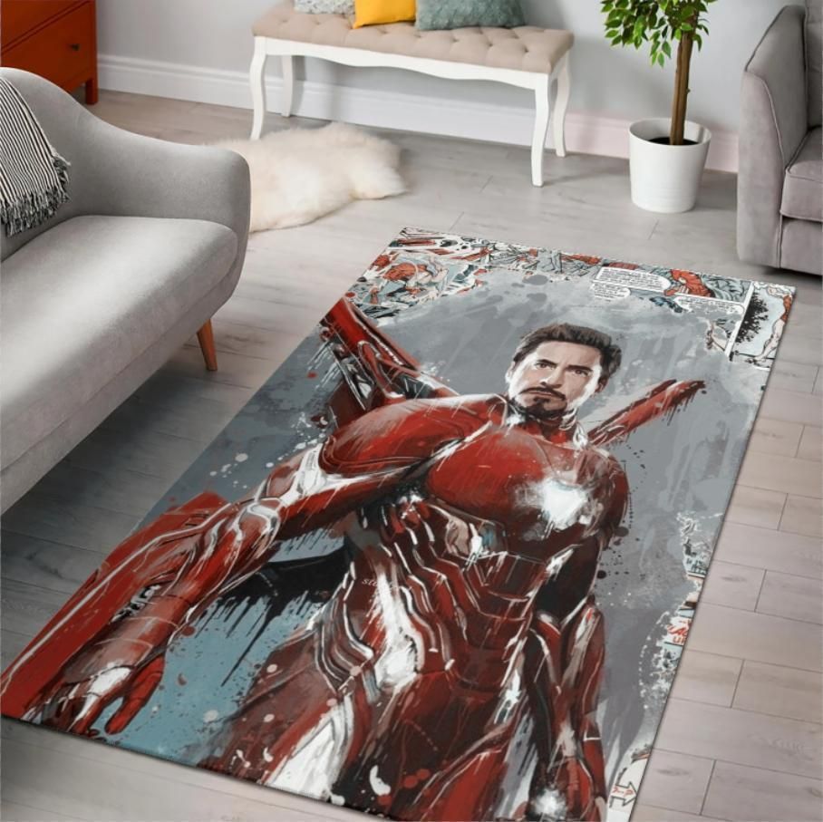 Ironman Marvel Area Rug Rugs For Living Room Rug Home Decor - Indoor Outdoor Rugs