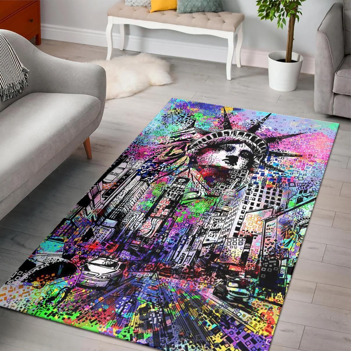 New York Times Square Art Area Rug Rugs For Living Room Rug Home Decor - Indoor Outdoor Rugs