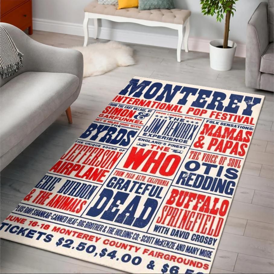 Monterey International Pop Festival Area Rug Rugs For Living Room Rug Home Decor - Indoor Outdoor Rugs