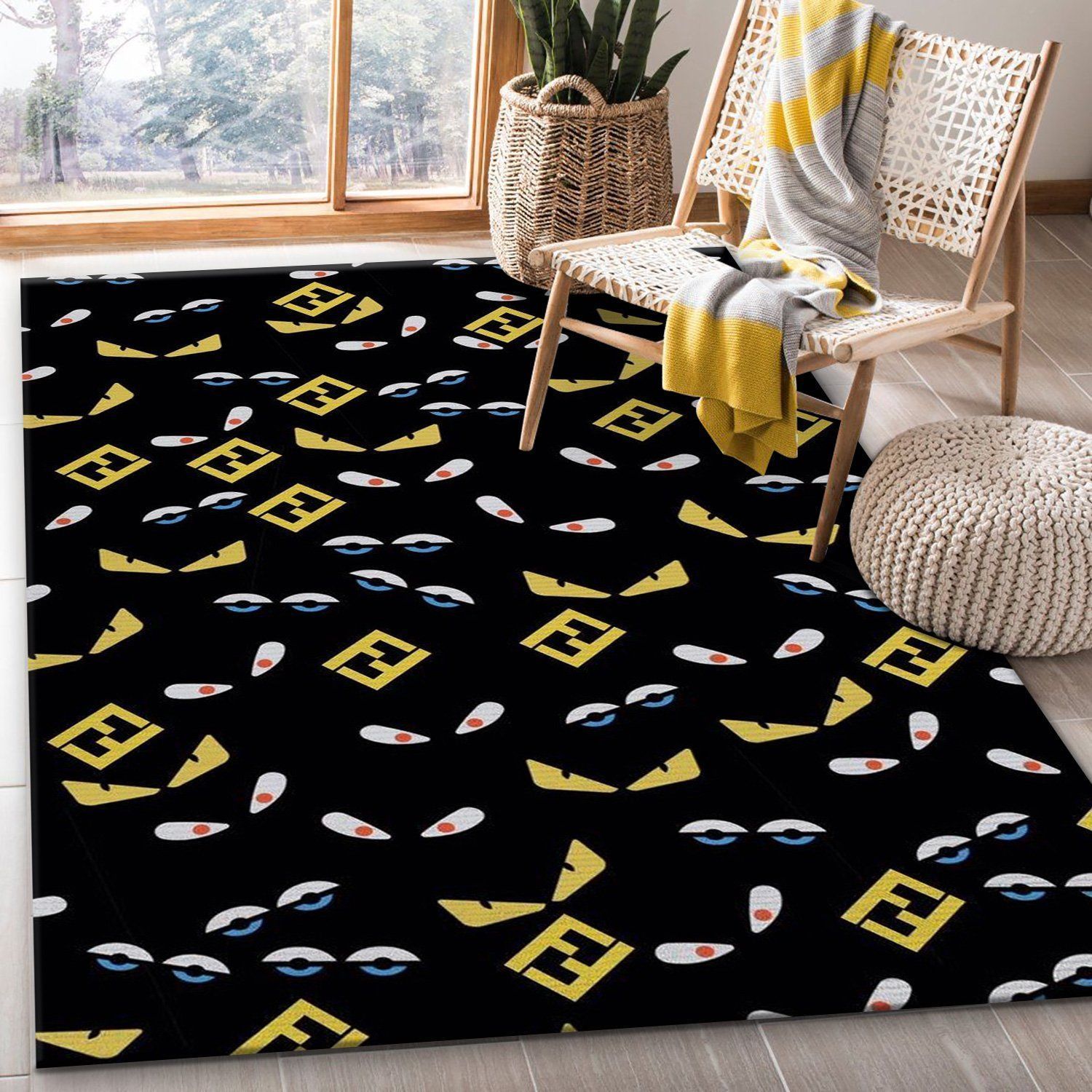 Fendi Area Rug Bedroom Rug Home Decor Floor Decor - Indoor Outdoor Rugs