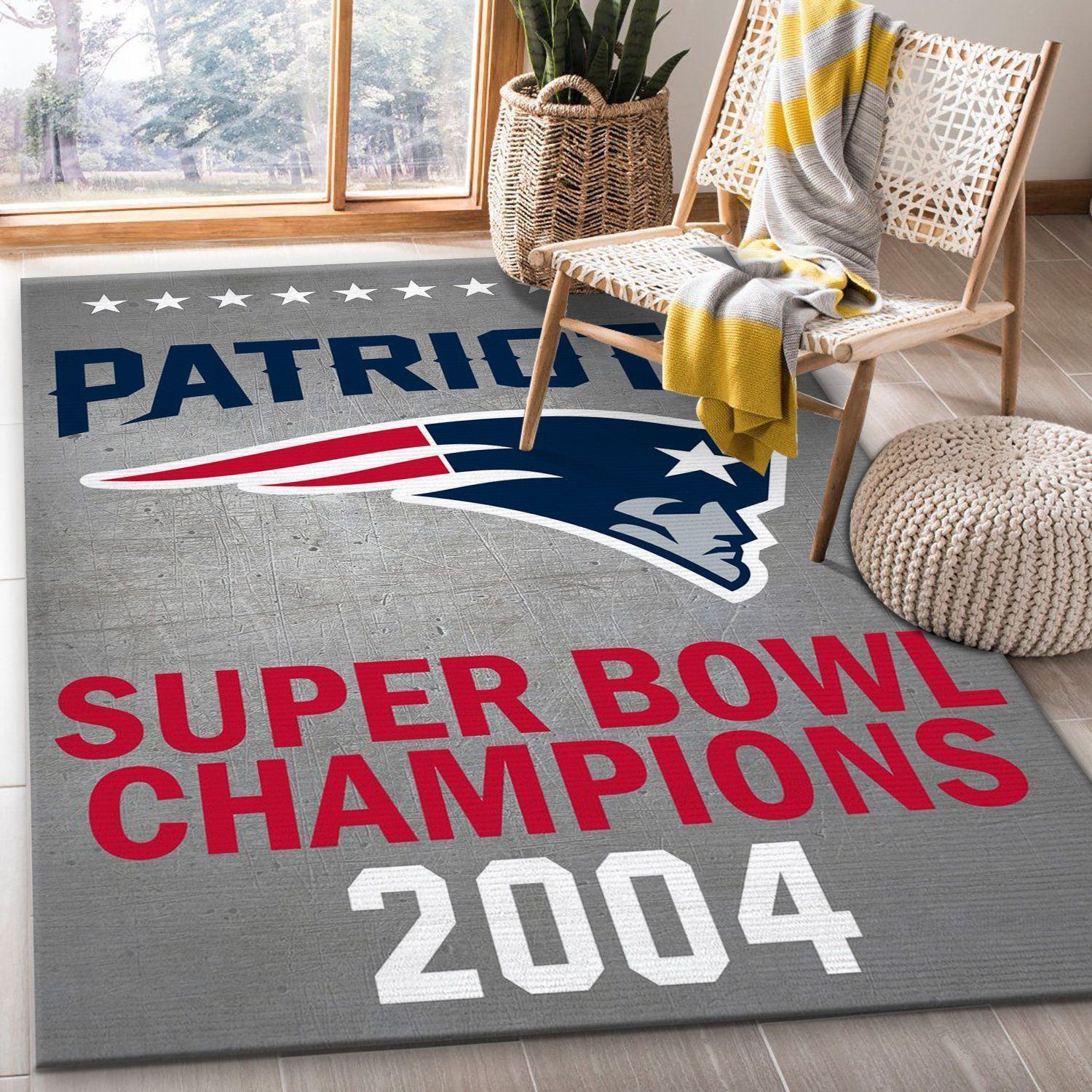 New England Patriots 2004 Nfl Football Team Area Rug For Gift Bedroom Rug Christmas Gift US Decor - Indoor Outdoor Rugs