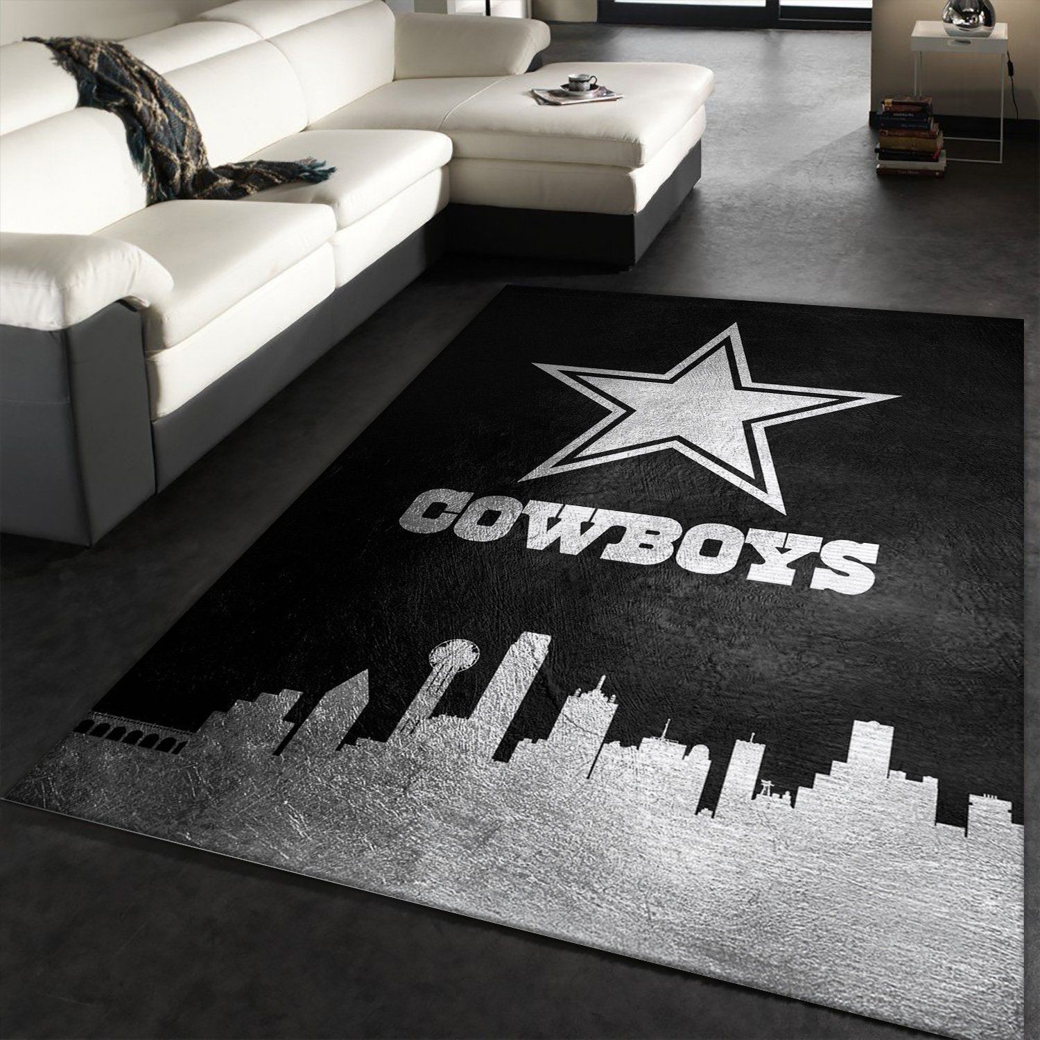 Dallas Cowboys Skyline NFL Team Logos Area Rug, Kitchen Rug, Home Decor Floor Decor - Indoor Outdoor Rugs